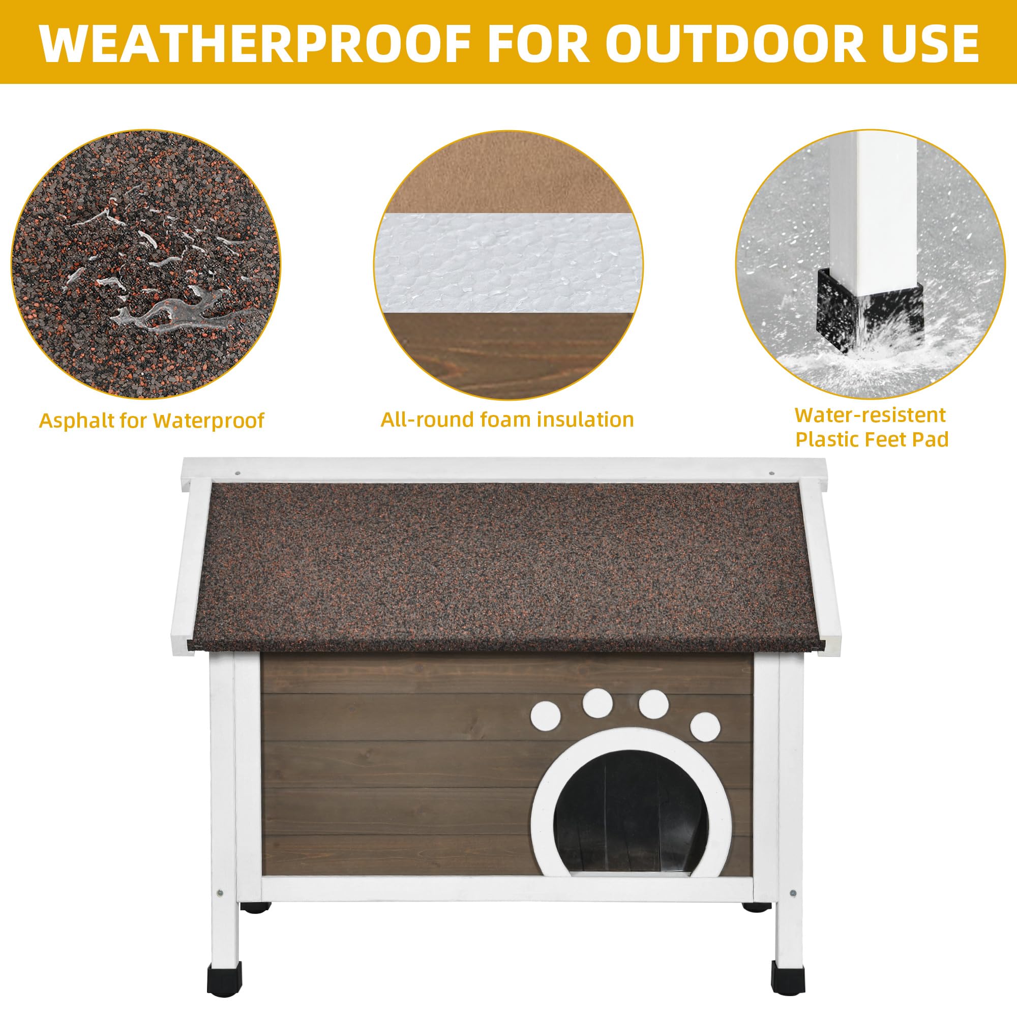 Dwvo Outdoor Cat House Insulated, With All-Round Foam, Large Outside Feral Cat Shelter Weatherproof, Winter Cat House For Multip