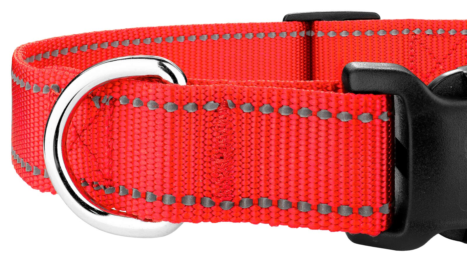 Country Brook Petz - 3/4 Inch Deluxe Blaze Orange Reflective Nylon Dog Collar - Medium