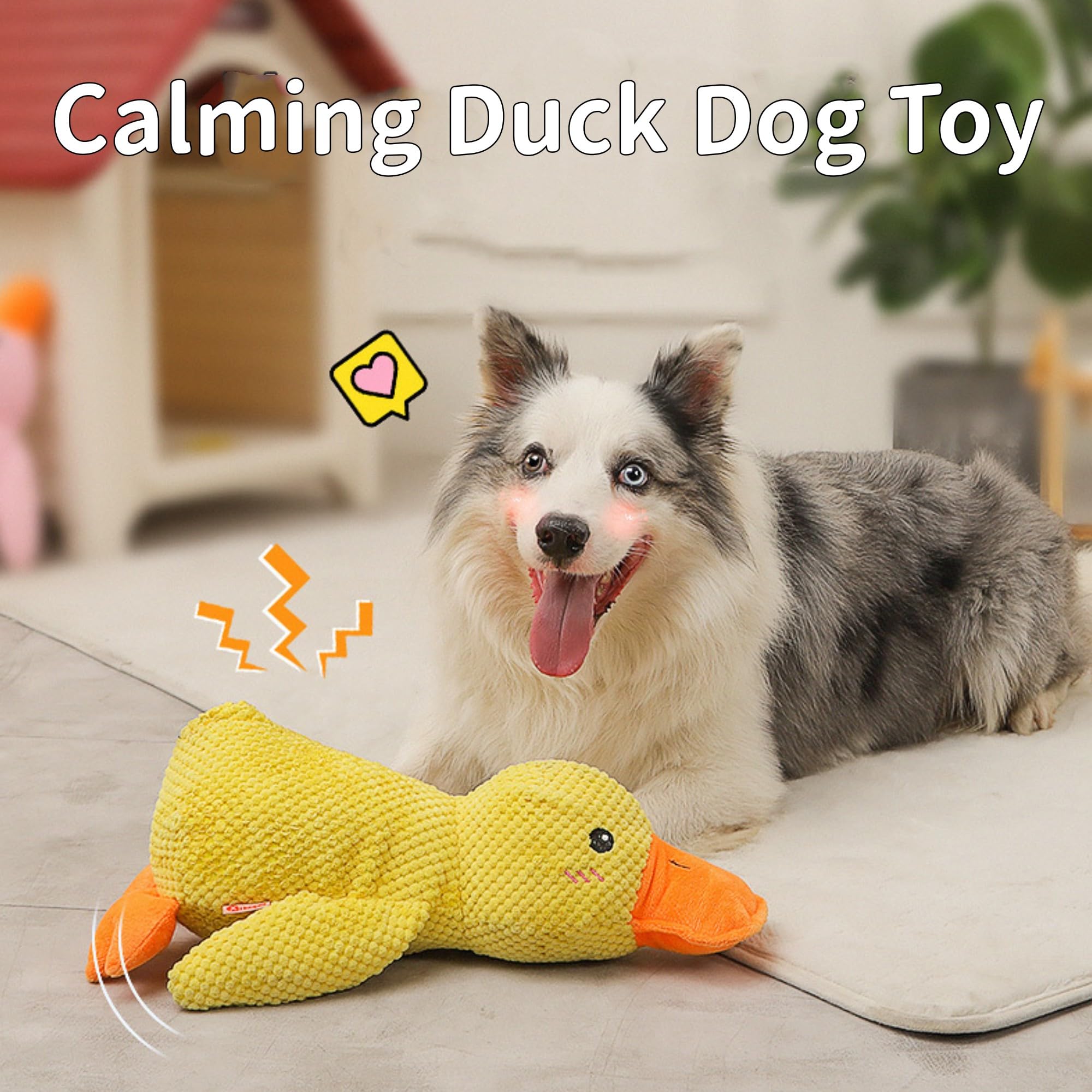 Mellow Dog Calming Duck, 2025 New Calming Duck Dog Toy, The Mellow Dogs Calming Pillow With Quacking Sound, Soft Stuffed Duck Do