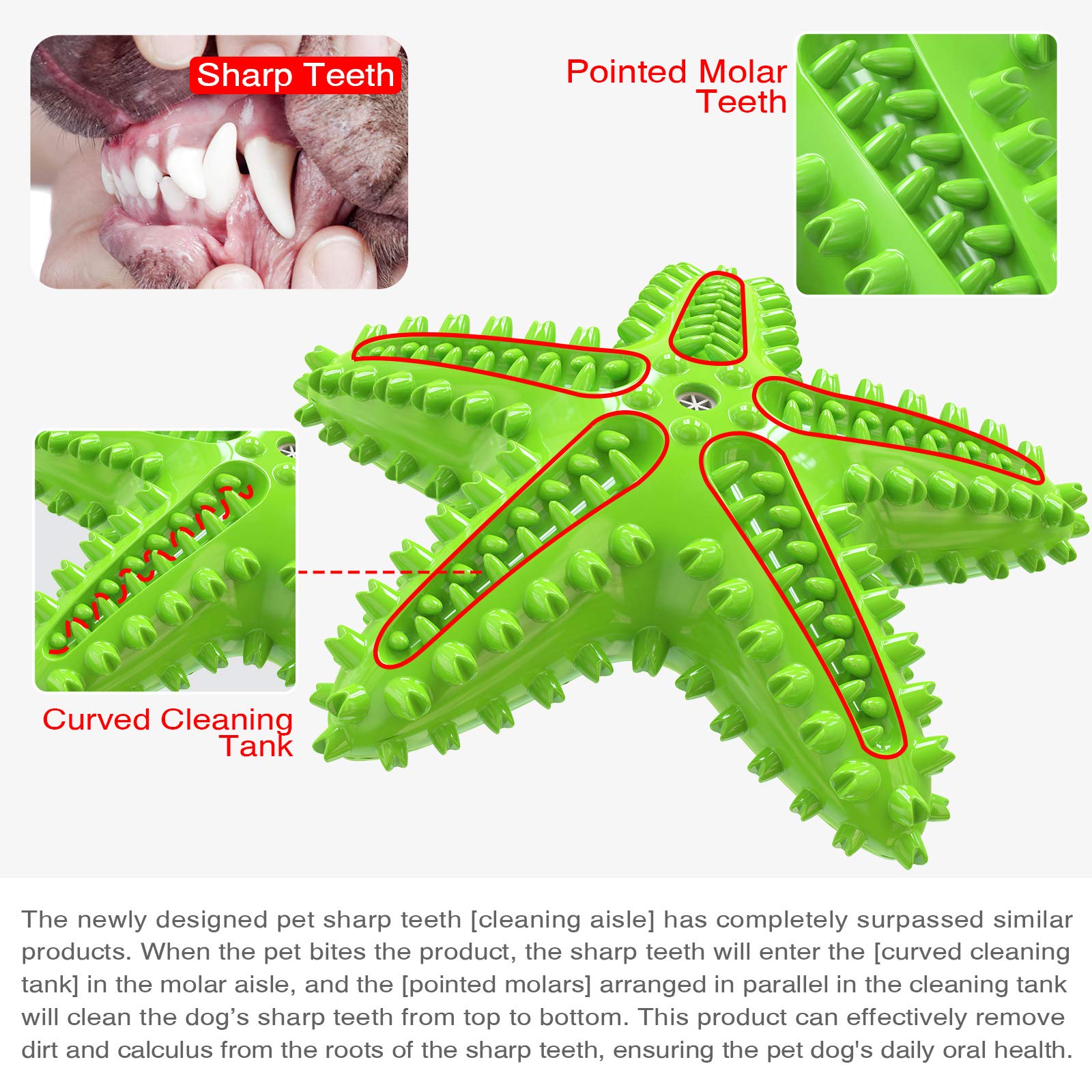 Carllg Dog Toys For Aggressive Chewers, Puppy Teething Chew Toys, Durable Indestructible Squeaky Interactive Puzzle Starfish Toy