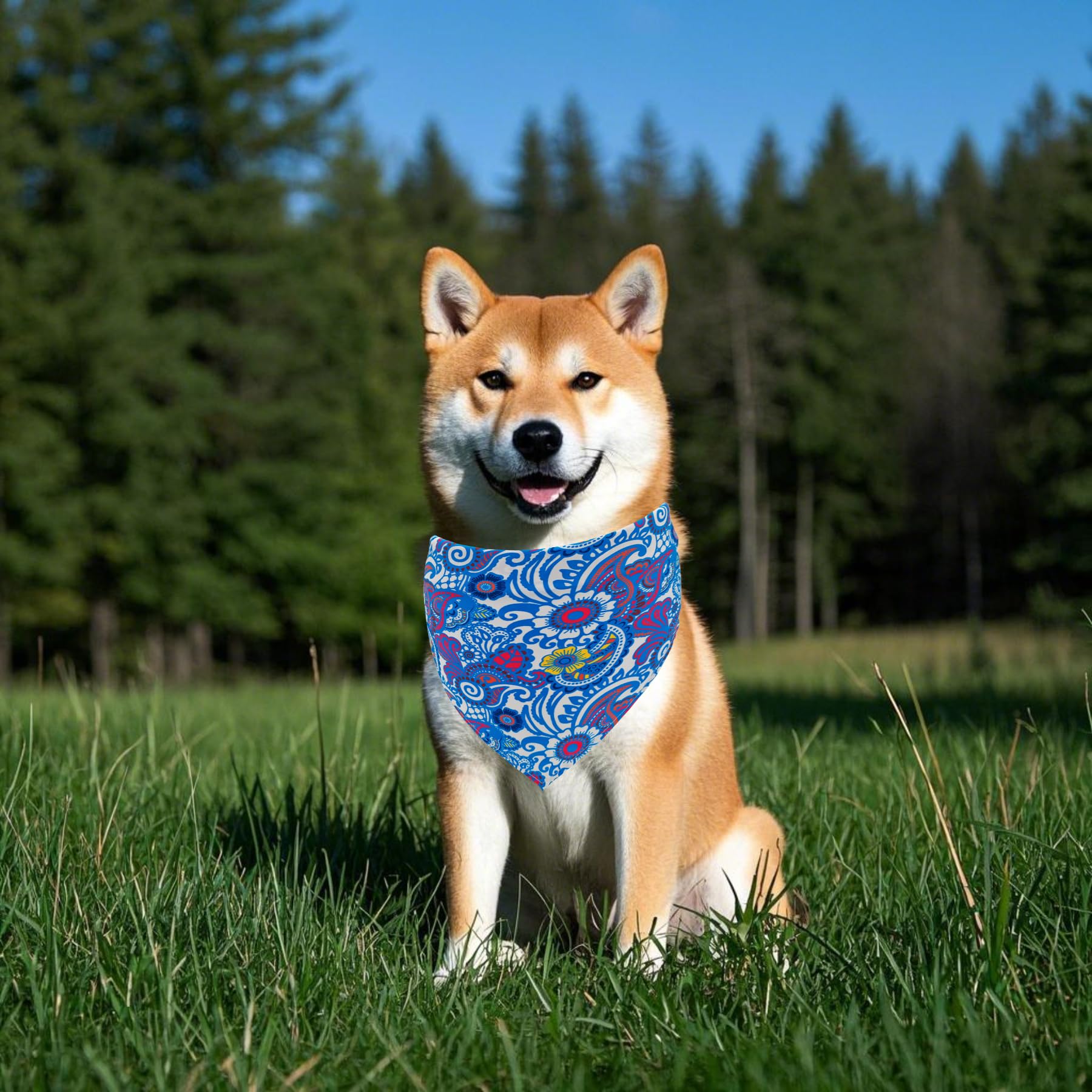 Pai Sence 7 Pcs Small Dog Bandanas Paisley 25 Inch Polyester Dog Bandana For Medium Dogs Cats Large Scarves Party Grooming M