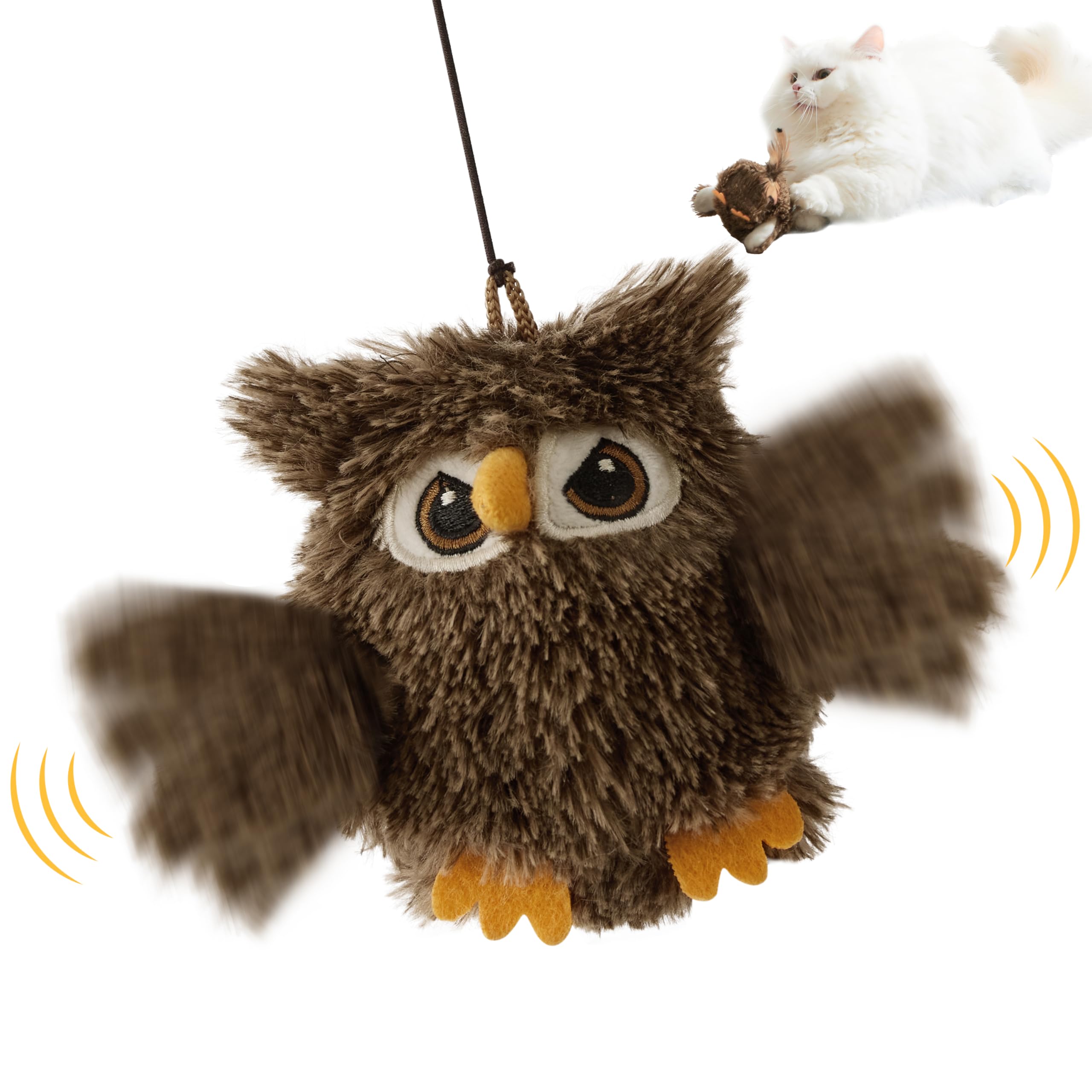 ZOMISIA Flappy Bird Cat Toy, Interactive Flapping Chirping Bird Cat Toy with Catnip Bag for Indoor Bored Alone Kitten, Automatic