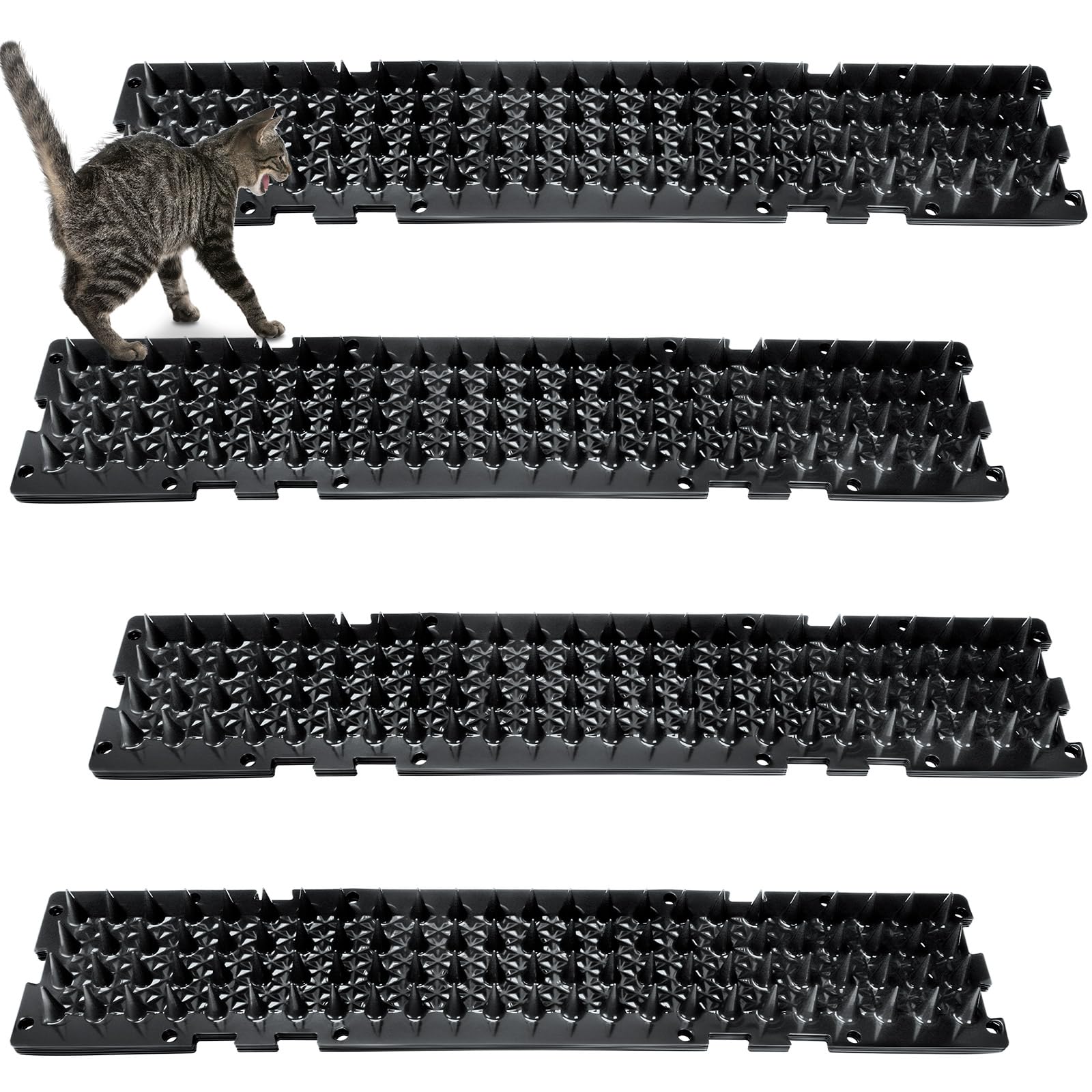 Nuanchu 12 Pieces Cat Deterrent Mat Cat Repellent Mat with Spikes Keep Dogs Off Counter Anti Pet for Outdoor Indoor Plants Garde