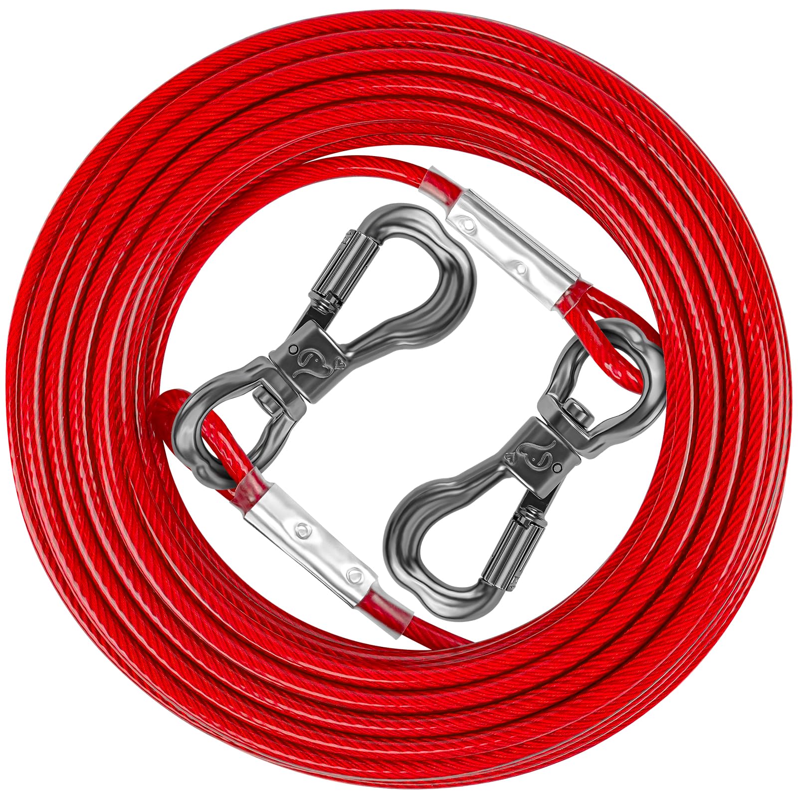 Xiaz Dog Tie Out Cable 10 Ft, Dog Leads For Yard Heavy Duty 8/10/15/20/30/50Ft, Pet Runner Tether Chain Outside For Small Medium