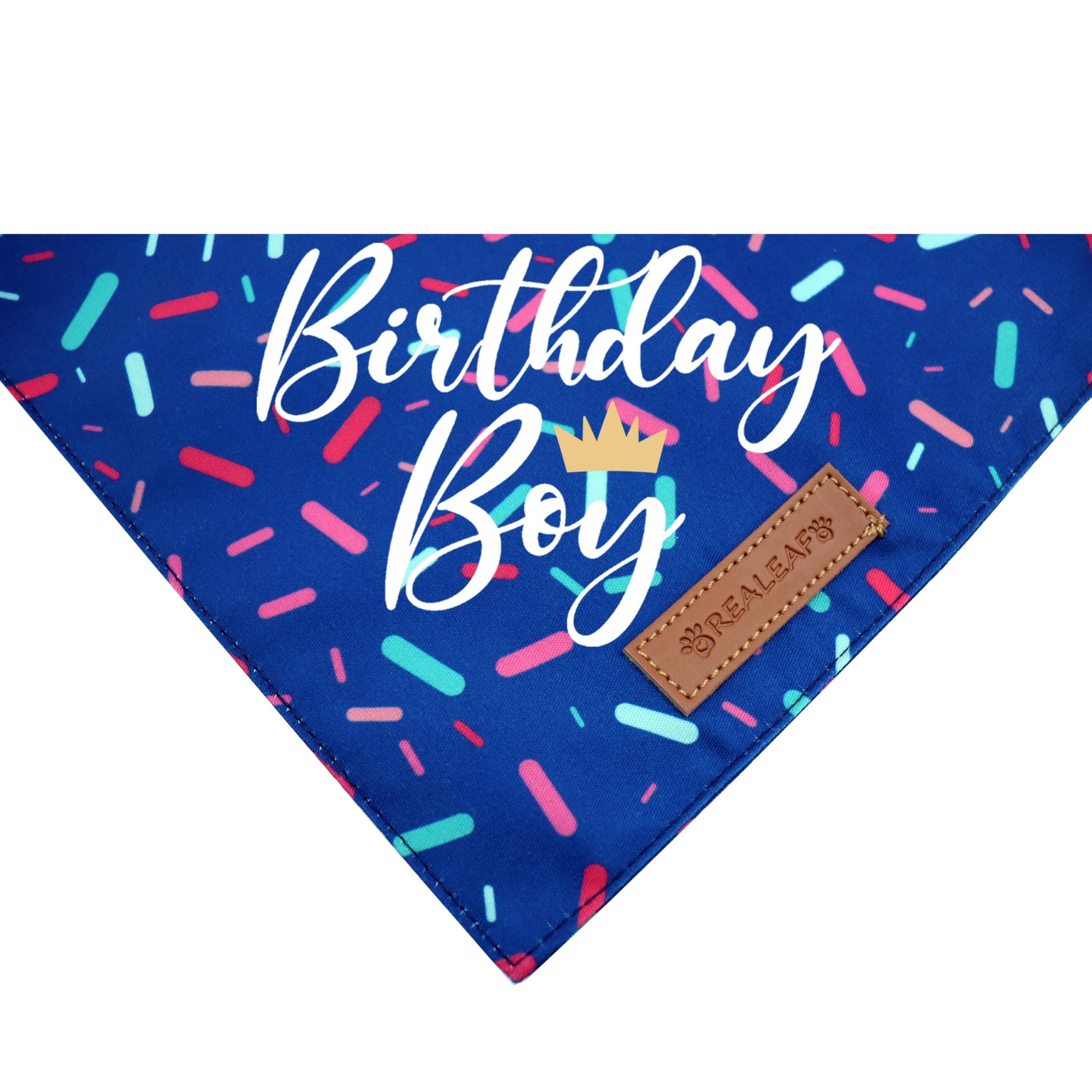 Realeaf Birthday Boy Dog Bandana, Dog Birthday Party Supplies,Premium Durable Fabric, Bandana For Large And Xlarge Dogs (Blue, X