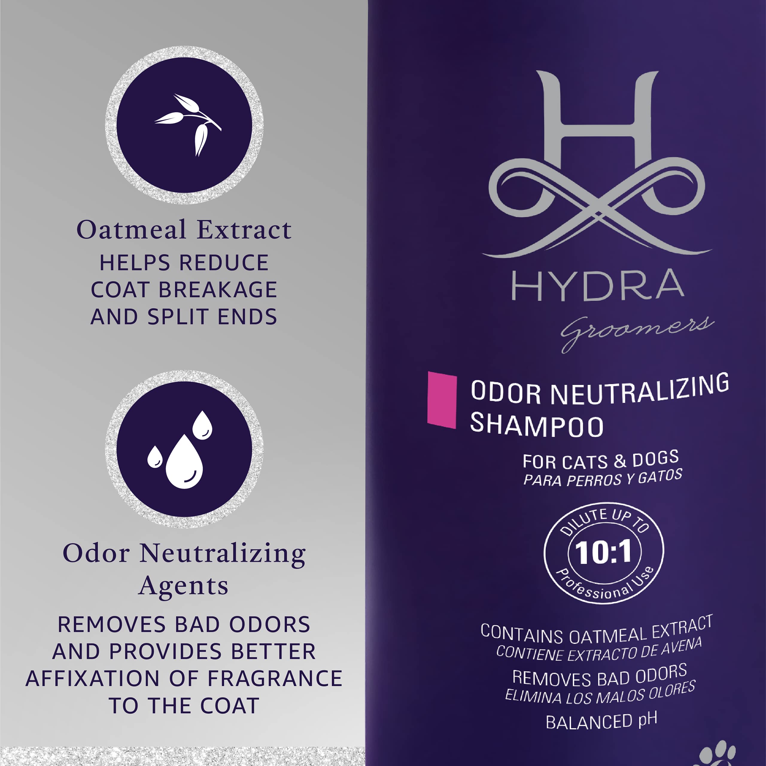 Hydra Professional Odor Neutralizing Shampoo For Dogs And Cats, Pet Shampoo For Removing Odor, Suitable For All Breeds And Hair