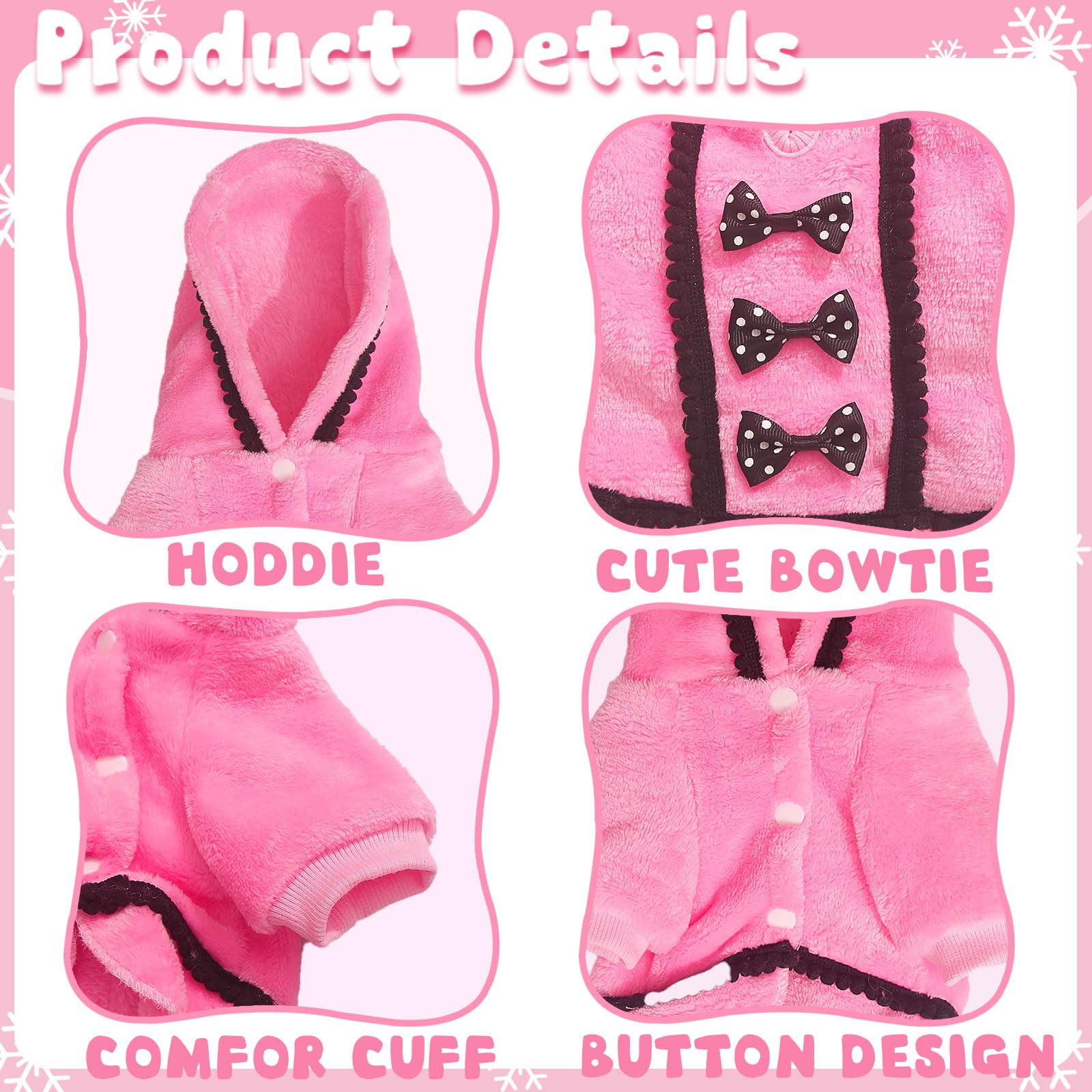 Winter Dog Dress For Small Dogs Girl Puppy Sweater Dog Sweater Fleece Warm Puppy Sweater With Leash Hole Cute Pink Dog Clothes B