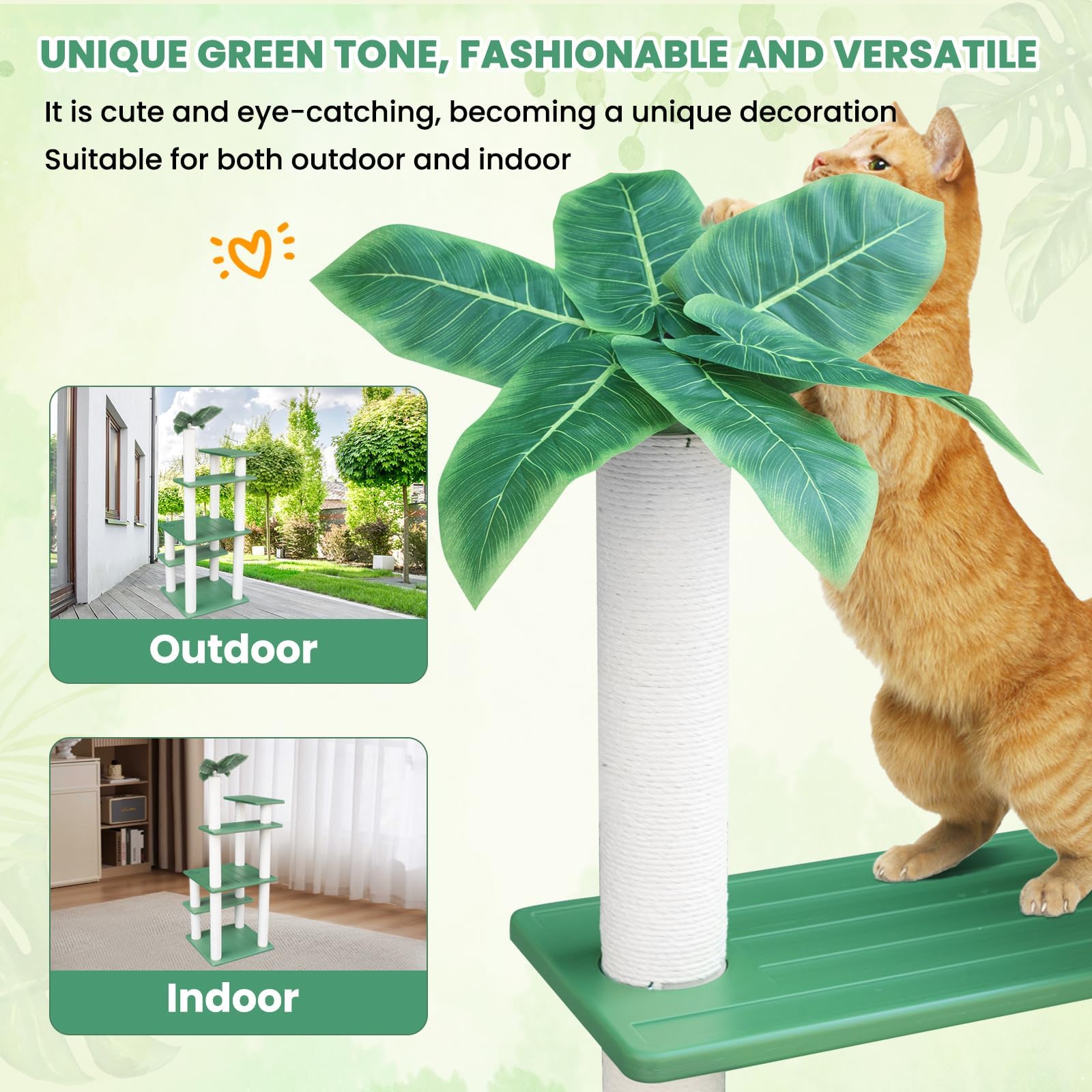 Maohegou 56 Inches Large Outdoor Waterproof Cat Tower, Multi-Level Cat Tree, For Outside And Indoor Cats, With Pvc Board And Cat