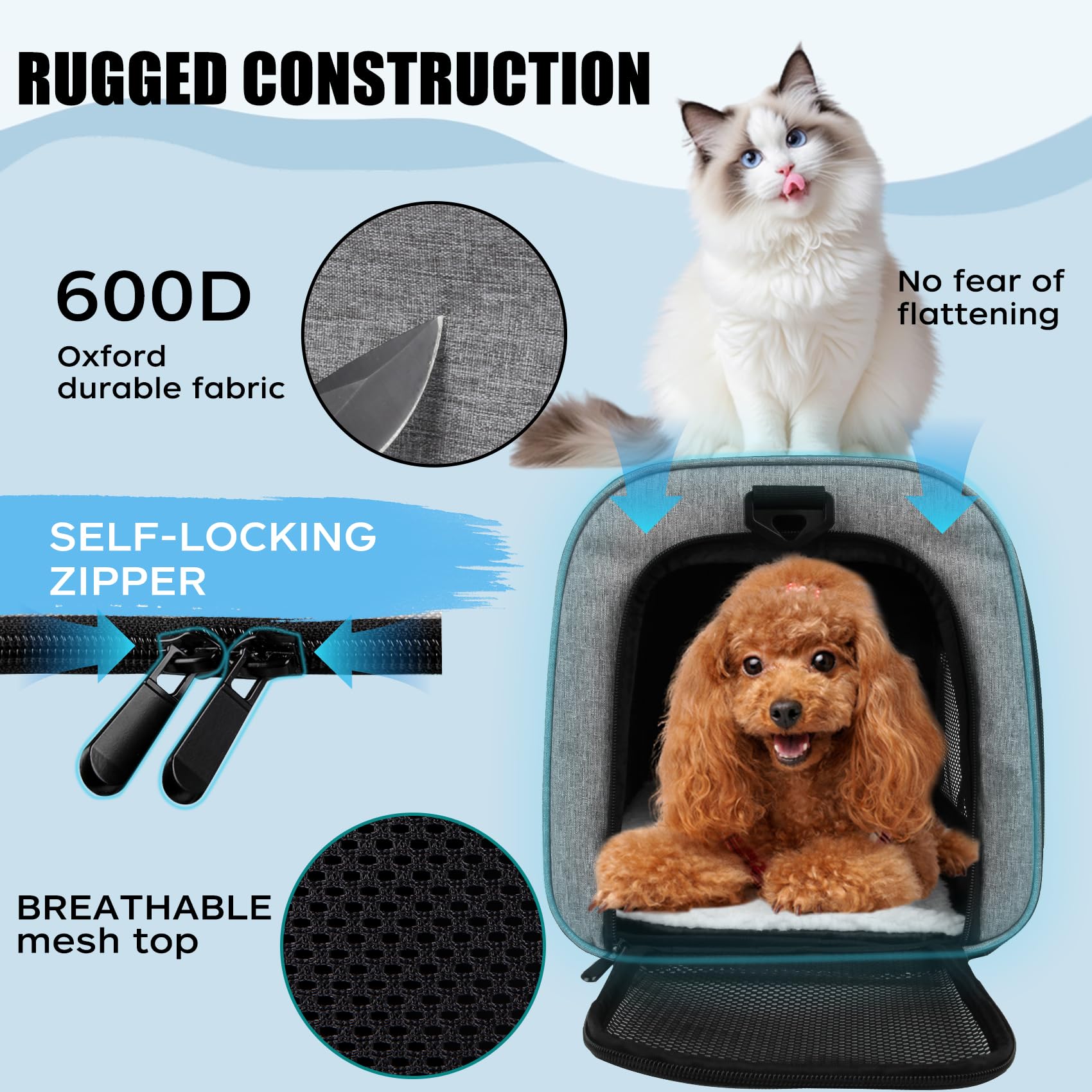Yipincover Carriers Soft-Sided Pet Carrier Case For Small Medium Cats Dogs Puppy Under 15 Lbs,Airline Approved Cat Carrier With