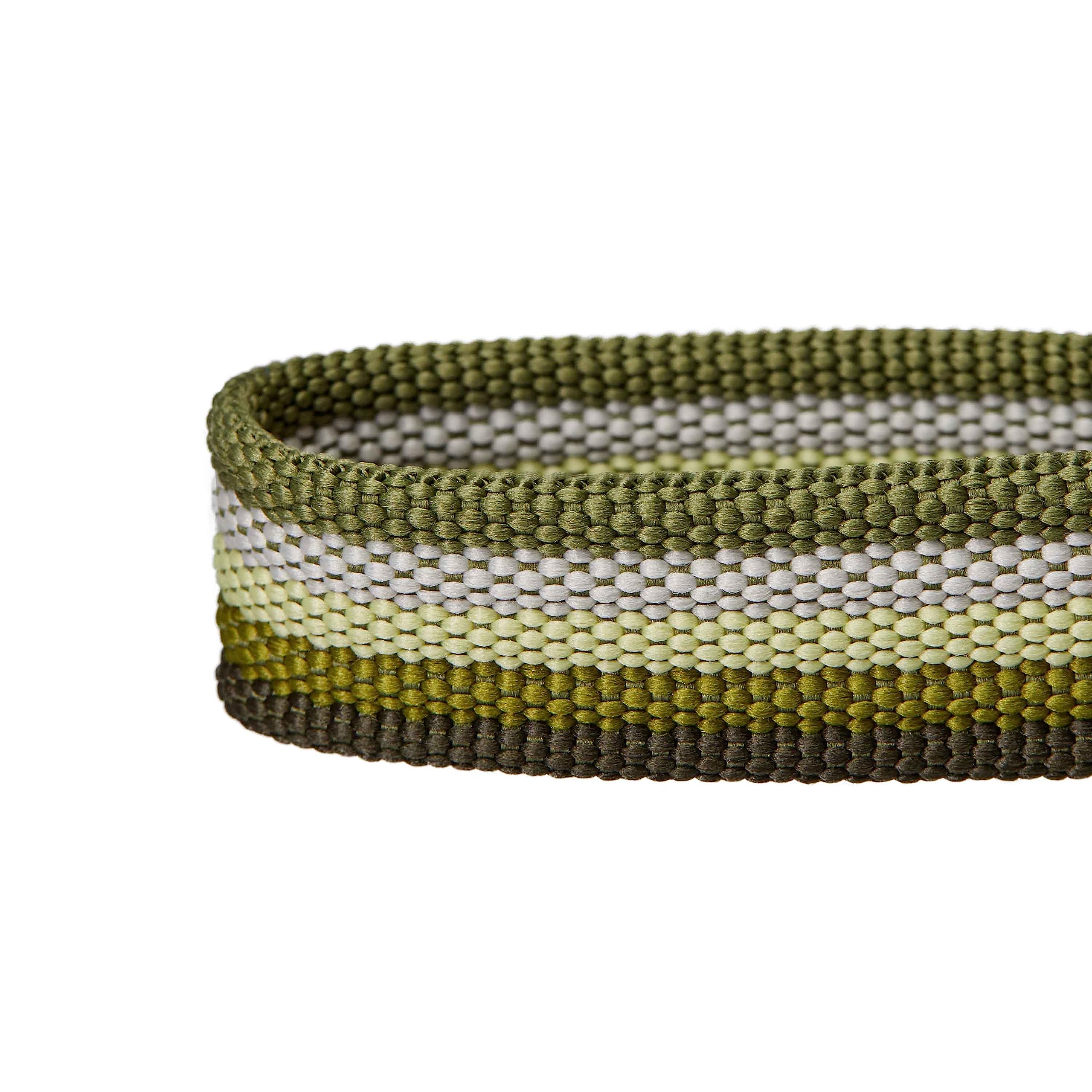 Blueberry Pet 3M Reflective Dog Collars | Adjustable Dog Collar w/Multi-Colored Stripe - Olive | Nylon Pet Collars for Dogs & Re