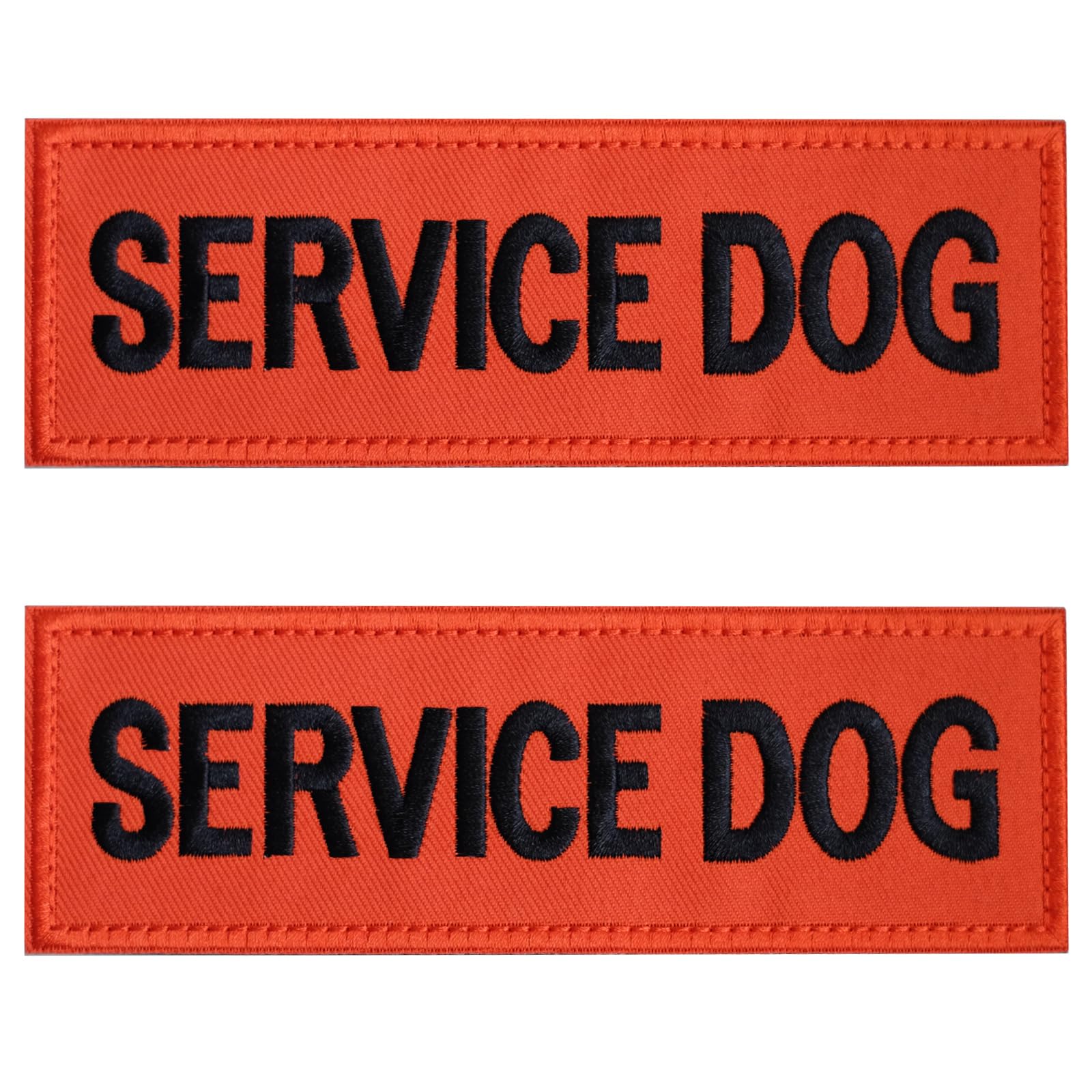 Fitznora Embroidered Service Dog Patches, 2 Pack Clear Sign With Hook And Loop Pieces, Easy To Read Tabs For Dog Vest Harness Co