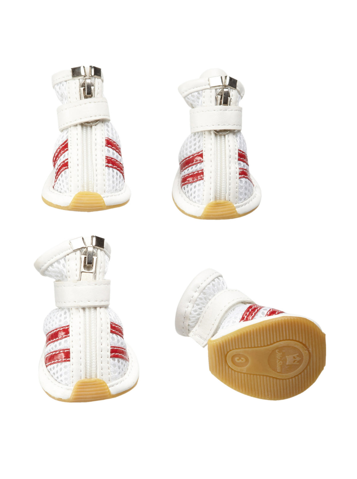 Pet Life Mesh Dog Shoes, Red/White Stripe, Large