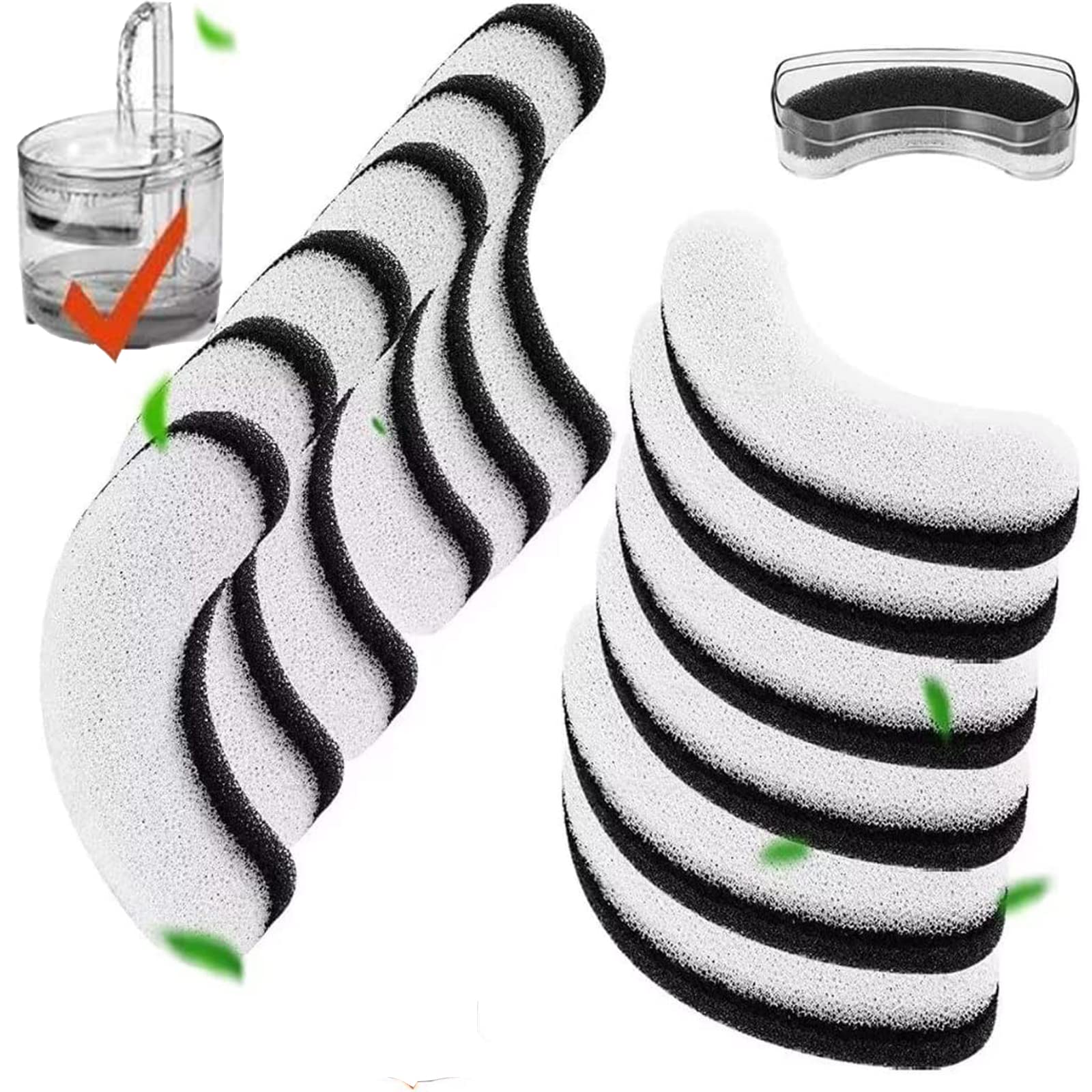 Cat Water Fountain Filters, 12 Pack Pet Replacement Foam Sponge Pre-Filters Fit For Clear Fountain, Dog Dispenser
