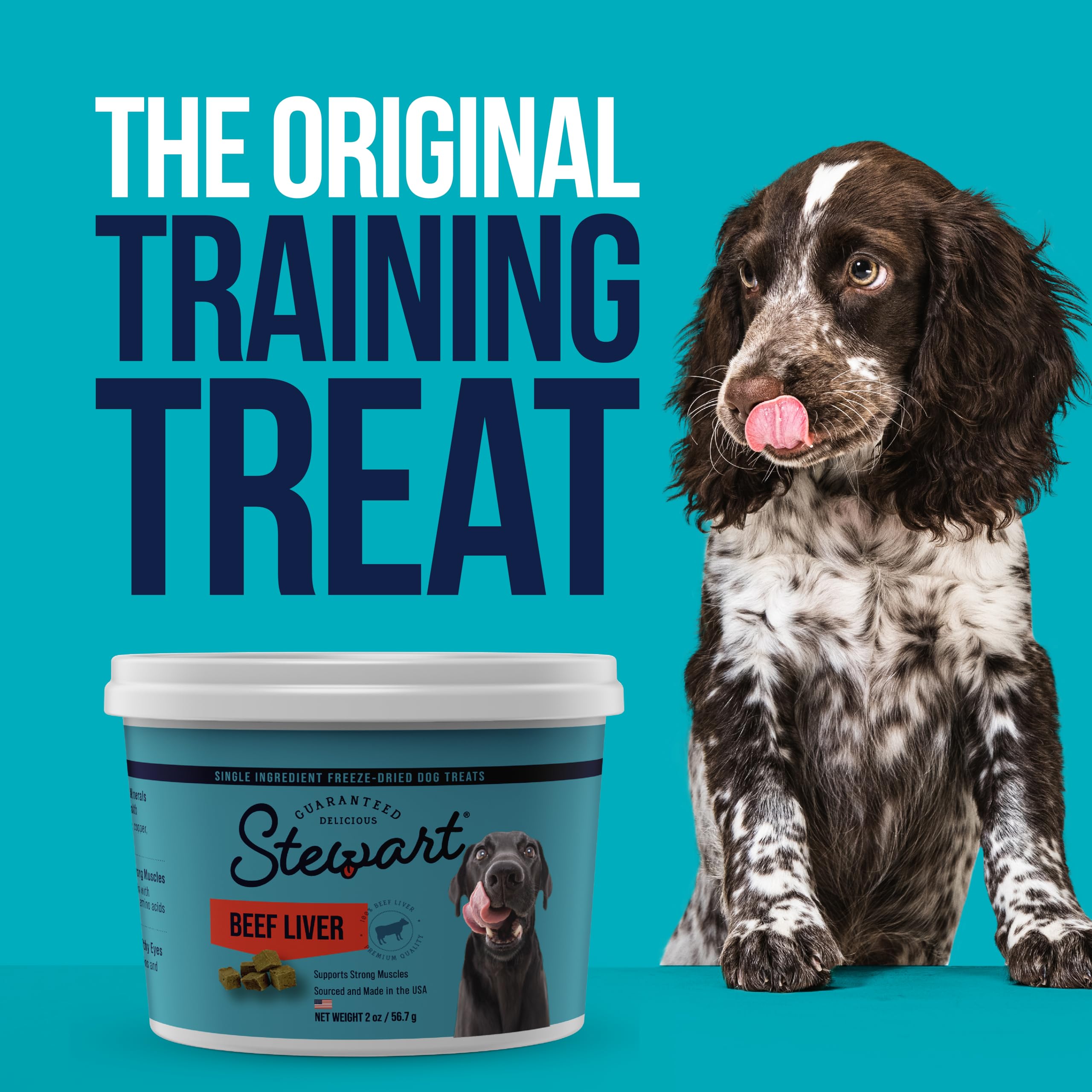 Stewart Freeze Dried Dog Treats, Beef Liver, Grain Free & Gluten Free, 12 Ounce Resealable Tub, Single Ingredient, Made in USA,