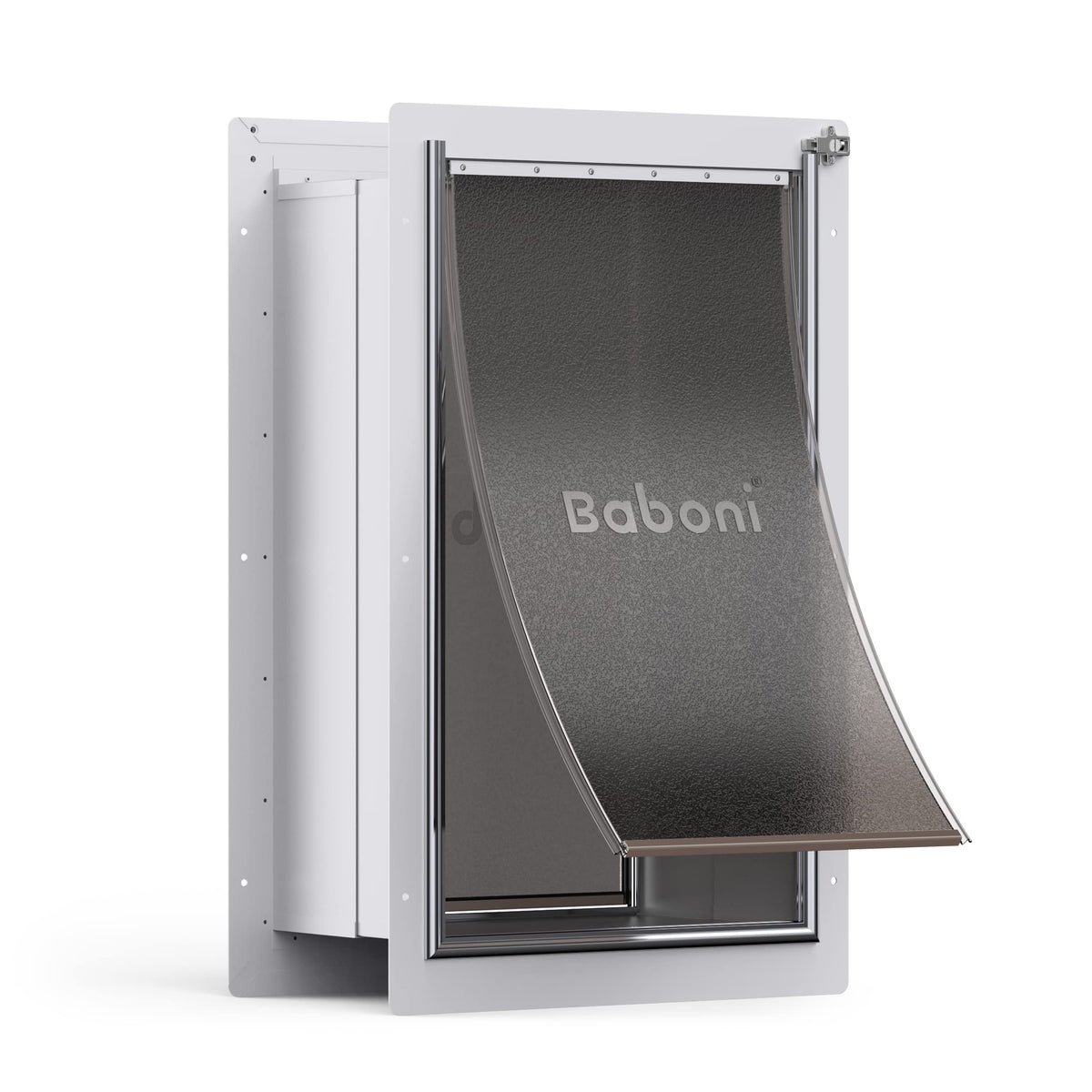 Baboni Pet Door For Wall, Steel Frame And Telescoping Tunnel, Aluminum Lock, Double Flap Dog Door And Cat Door, Strong And Durable (Pets Up To 220 Lb) -X-Large