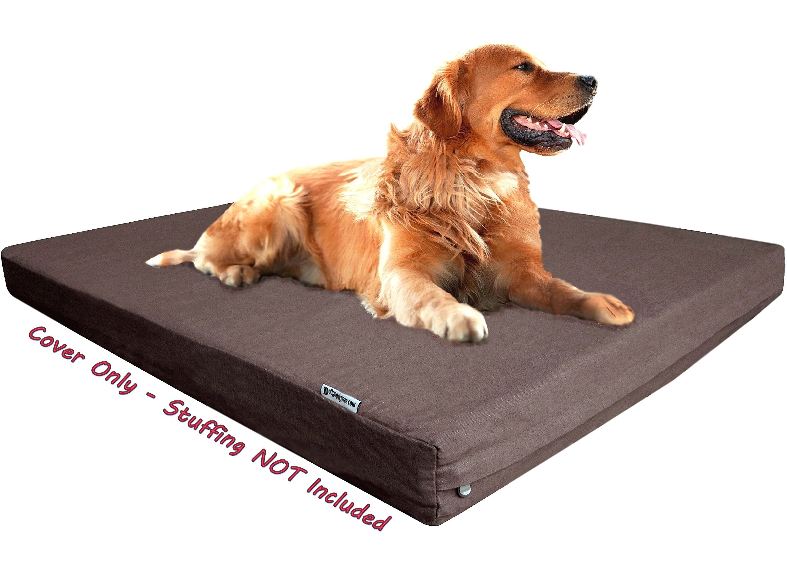 Dogbed4less Extra Large Denim Dog Bed Cover - 40"x35"x4", Chocolate Brown, Memory Foam, Model 40X35X4