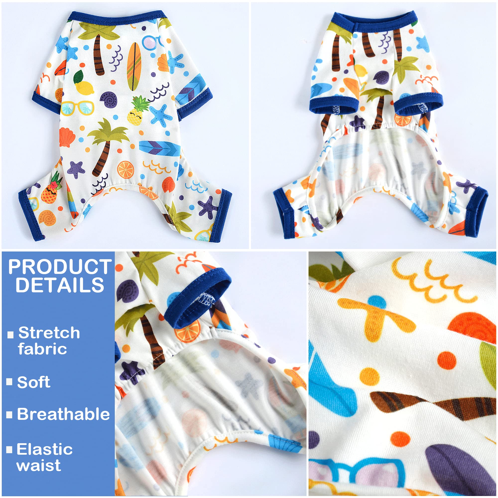 Dog Pajamas For Small Medium Dog Boy Girl, Fruit Banana Avocado Pattern, Spring Summer Dog Clothes Pet Jammies, Puppy Pjs, Doggi