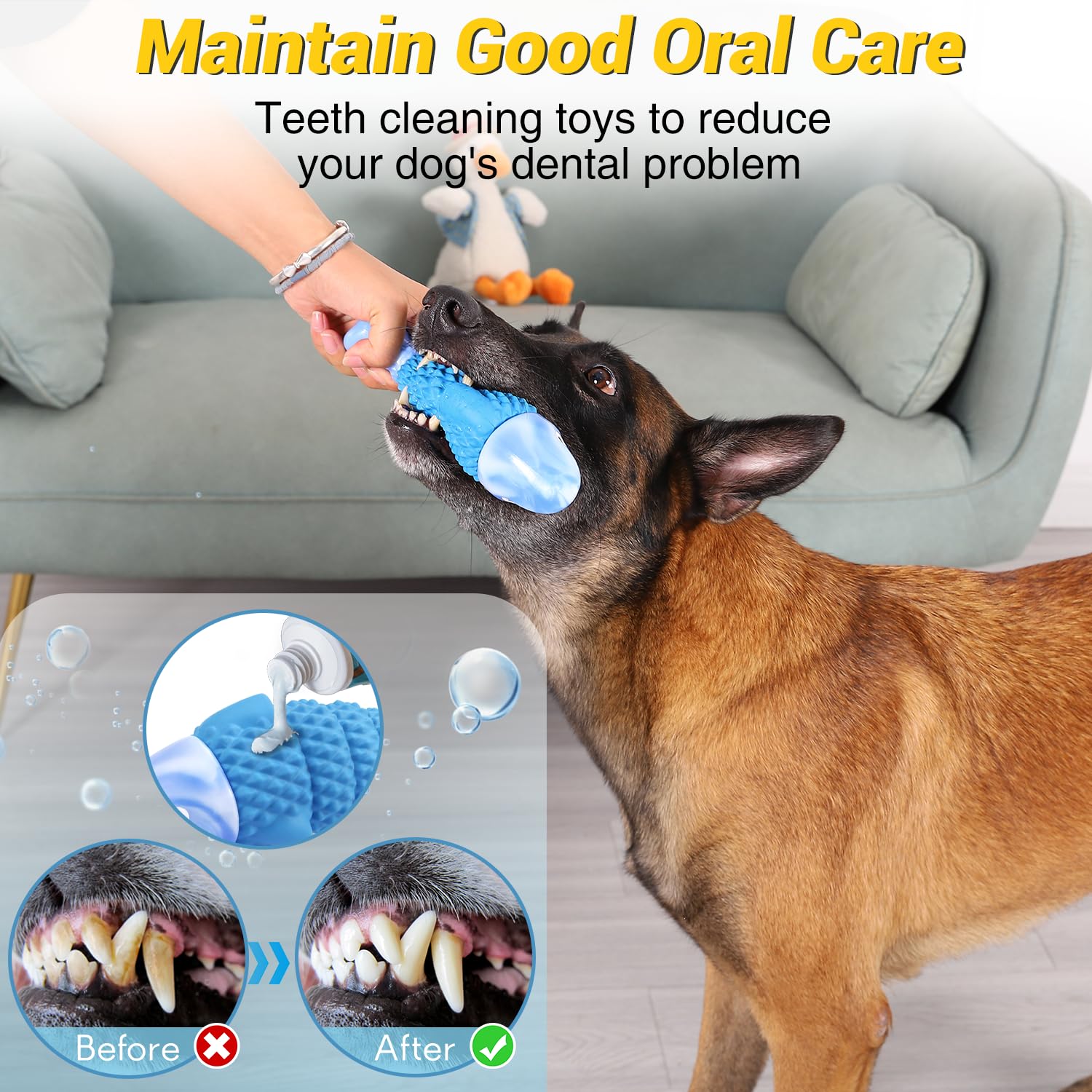 WinTour Tough Dog Toys for Aggressive Chewers, Indestructible Dog Chewers for Medium & Large Breeds, Squeaky Durable Chew Toys t