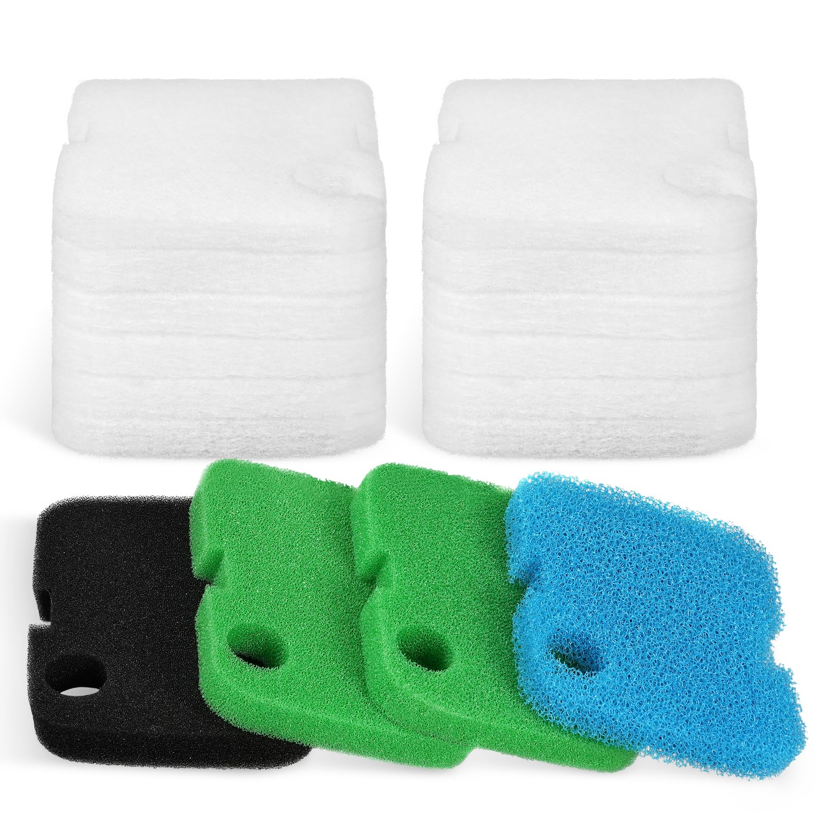 AQUANEAT 16pcs Replacement Filter Pads for Cascade 700/1000 CCF2UL/CCF3UL - Blue/Green/Clear Aquarium Filter Floss Media