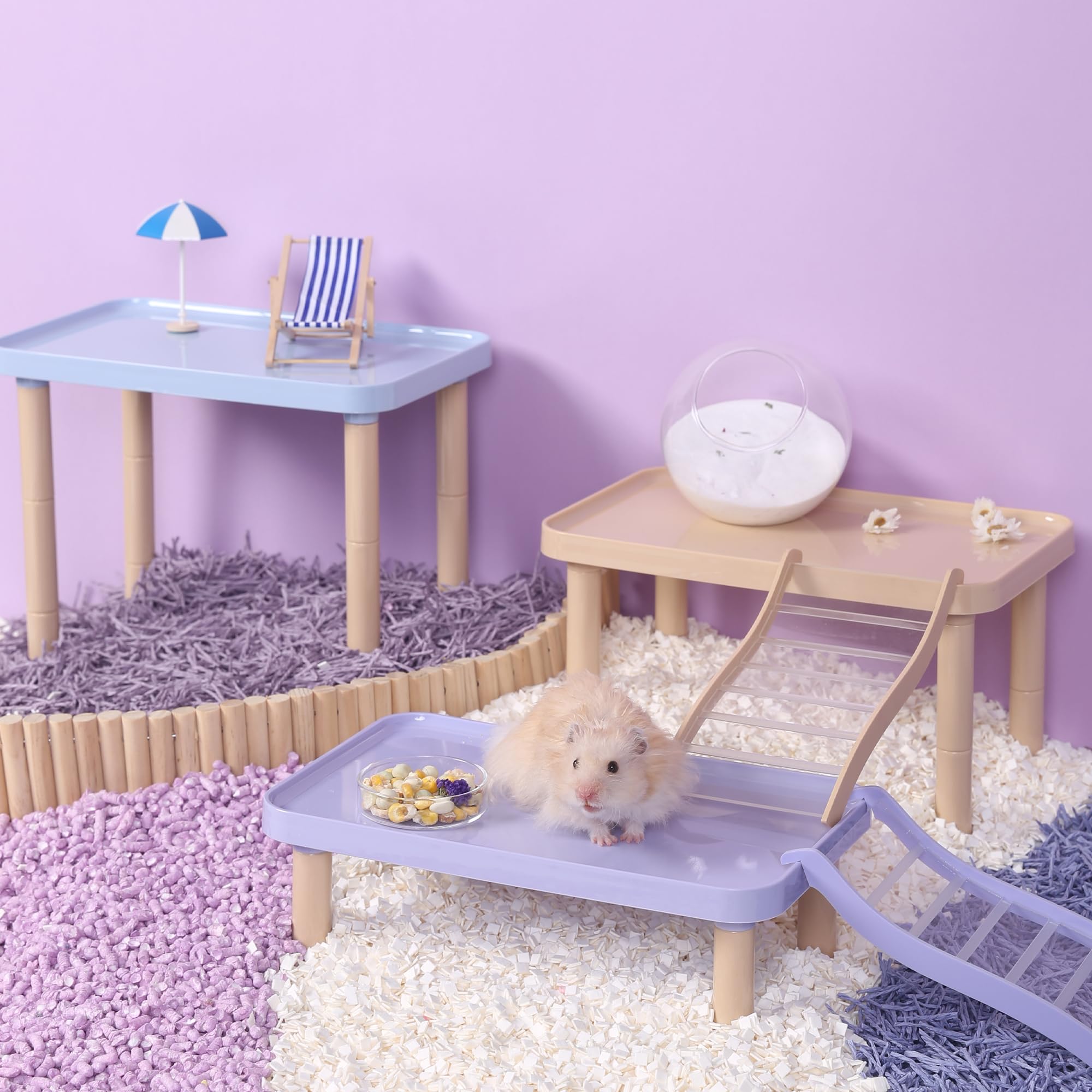 Tafit Hamster Platform - Cage Accessories and Play Decor for Dwarf Syrian Hamsters, Gerbils, Mice, Degus, and Other Small Pets (