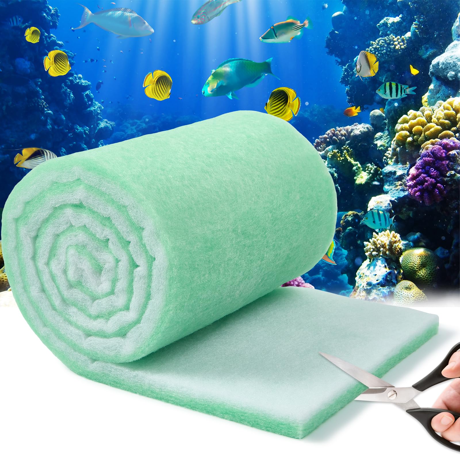 Tinyunicorn Aquarium Filter Sponge Fish Tank Pond Filter Media Filters Pad For Fish Tank,Filter Freshwater, Saltwater Aquariums,