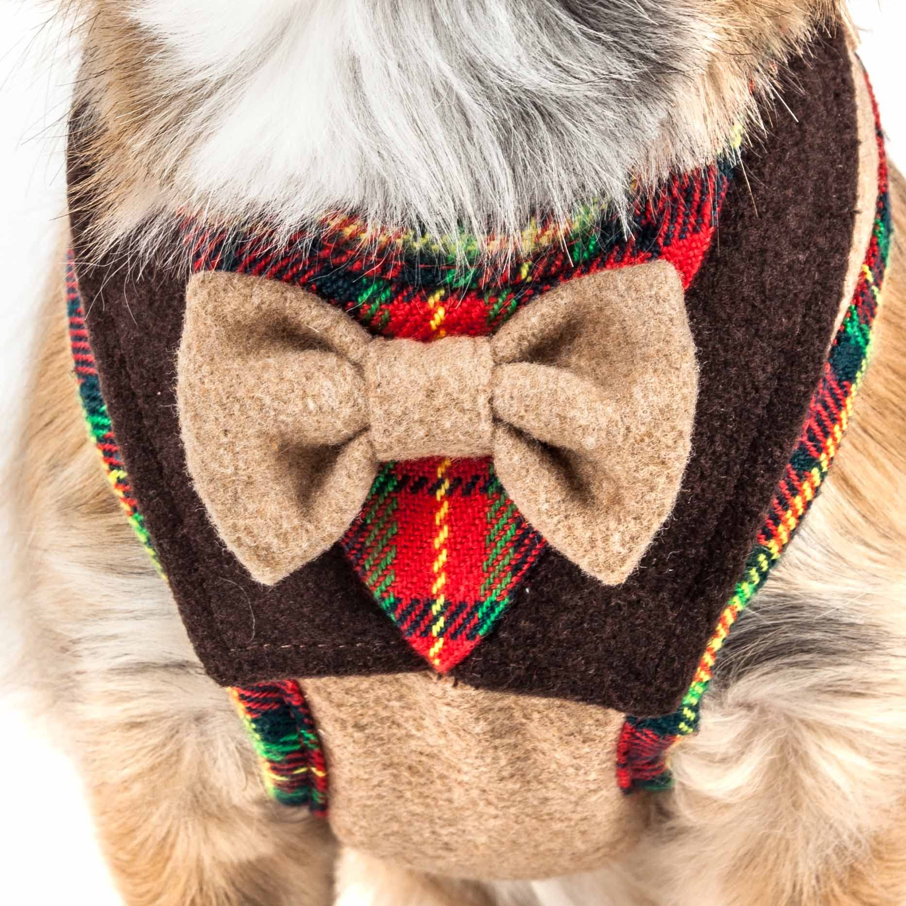 Pet Life  Luxe Collection Dapperbone 2-in-1 Adjustable Fashion Dog Harness and Leash with Dog Bowtie by Collar - Pet Harness wit