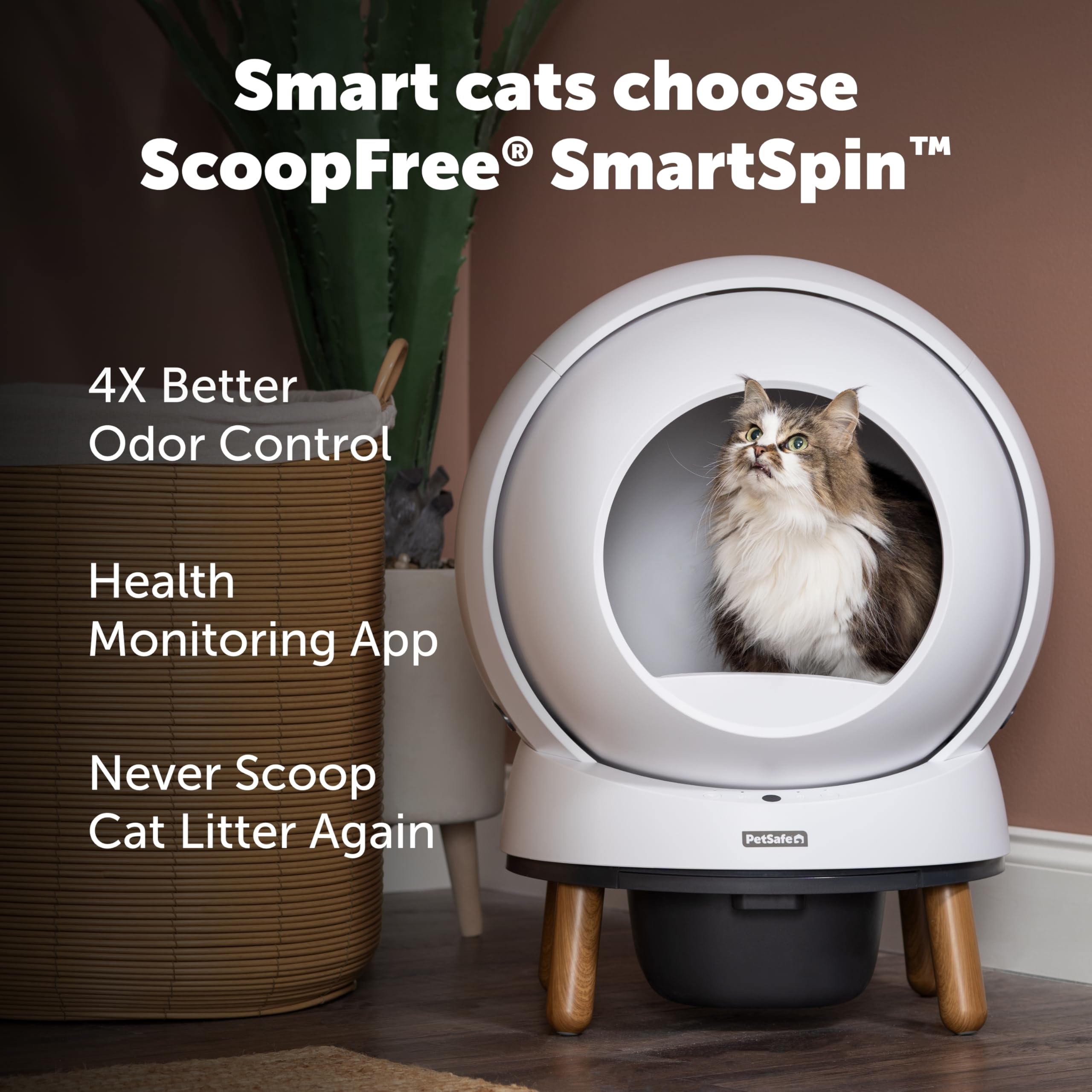Petsafe Scoopfree Smartspin Self-Cleaning Litter Box Bundle - Advanced Odor Control - App Controlled - Up To 2 Weeks Of Hands-Fr