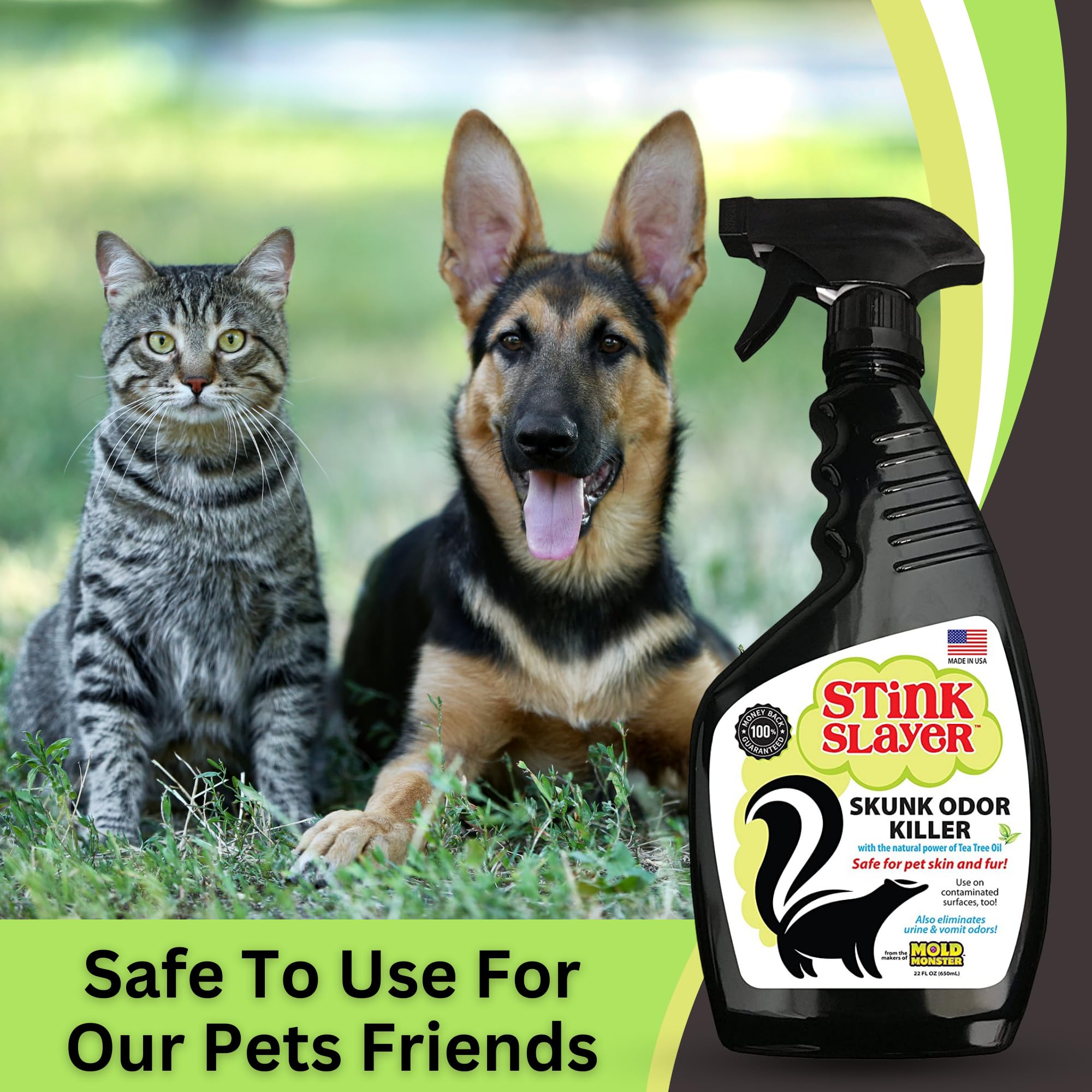 Mold Monster Stink Slayer Odor Remover (22 Oz) - Eliminate Skunk, Vomit, Or Urine Smell From Furniture, Fabrics, And Pets. No Wa