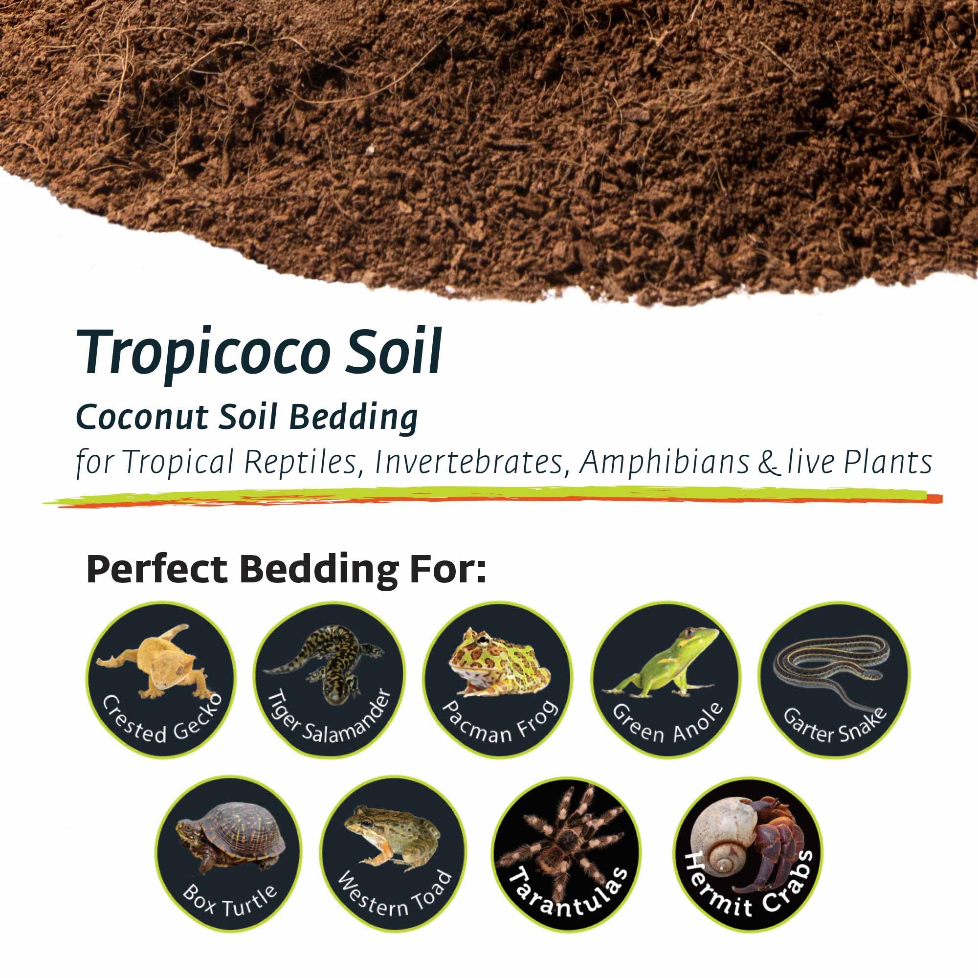 Galápagos (05008) Tropicoco® Coconut Soil Bedding - Premium Coconut Fiber Substrate For Reptile Tanks, Tortoise & Hermit Crab Habitats, 24 Qt, Natural