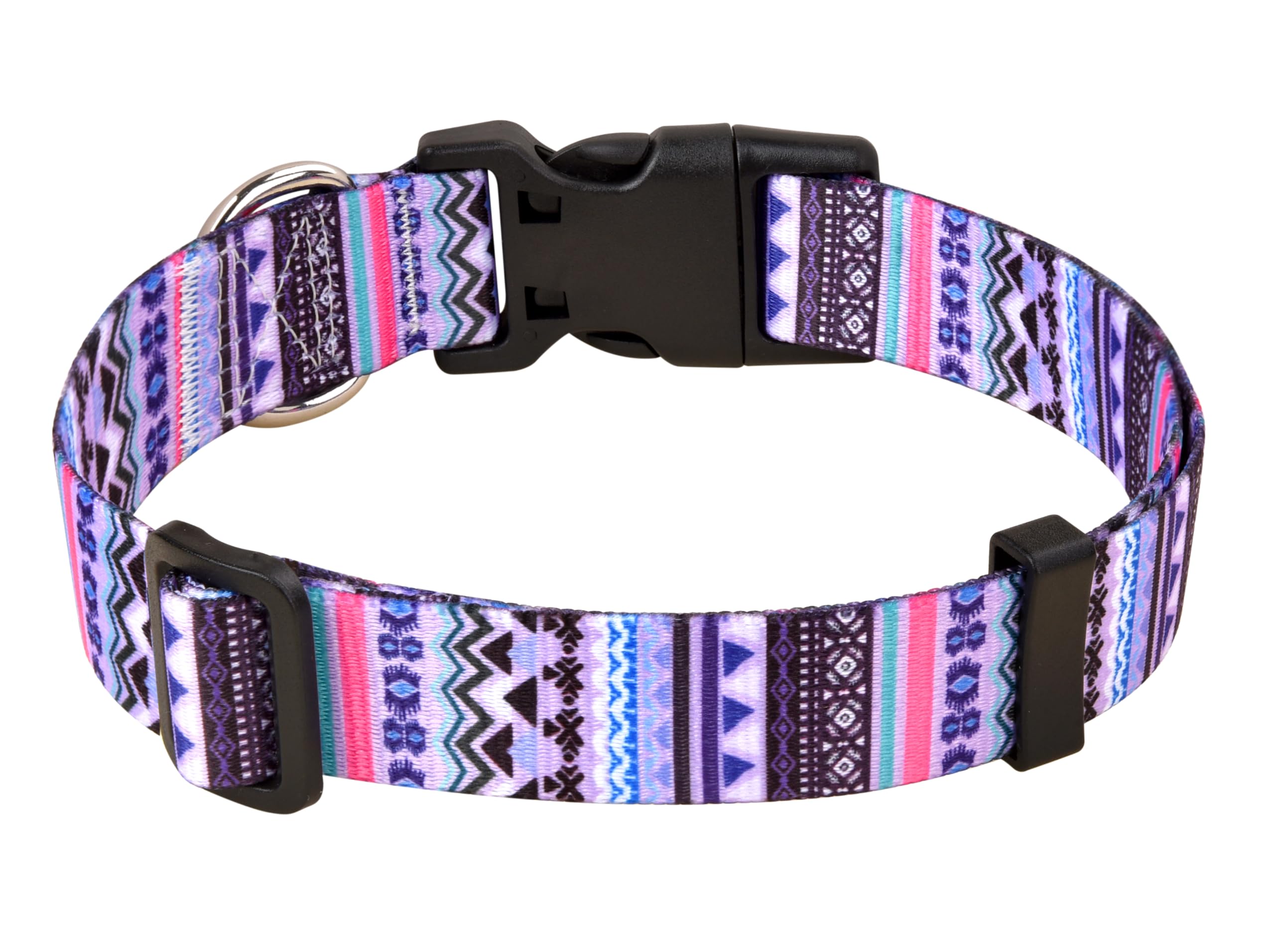 Mihqy Dog Collar With Bohemia Floral Tribal Geometric Patterns - Soft Ethnic Style Collar Adjustable For Small Medium Large Dogs(Purple Bohemia,Xs)