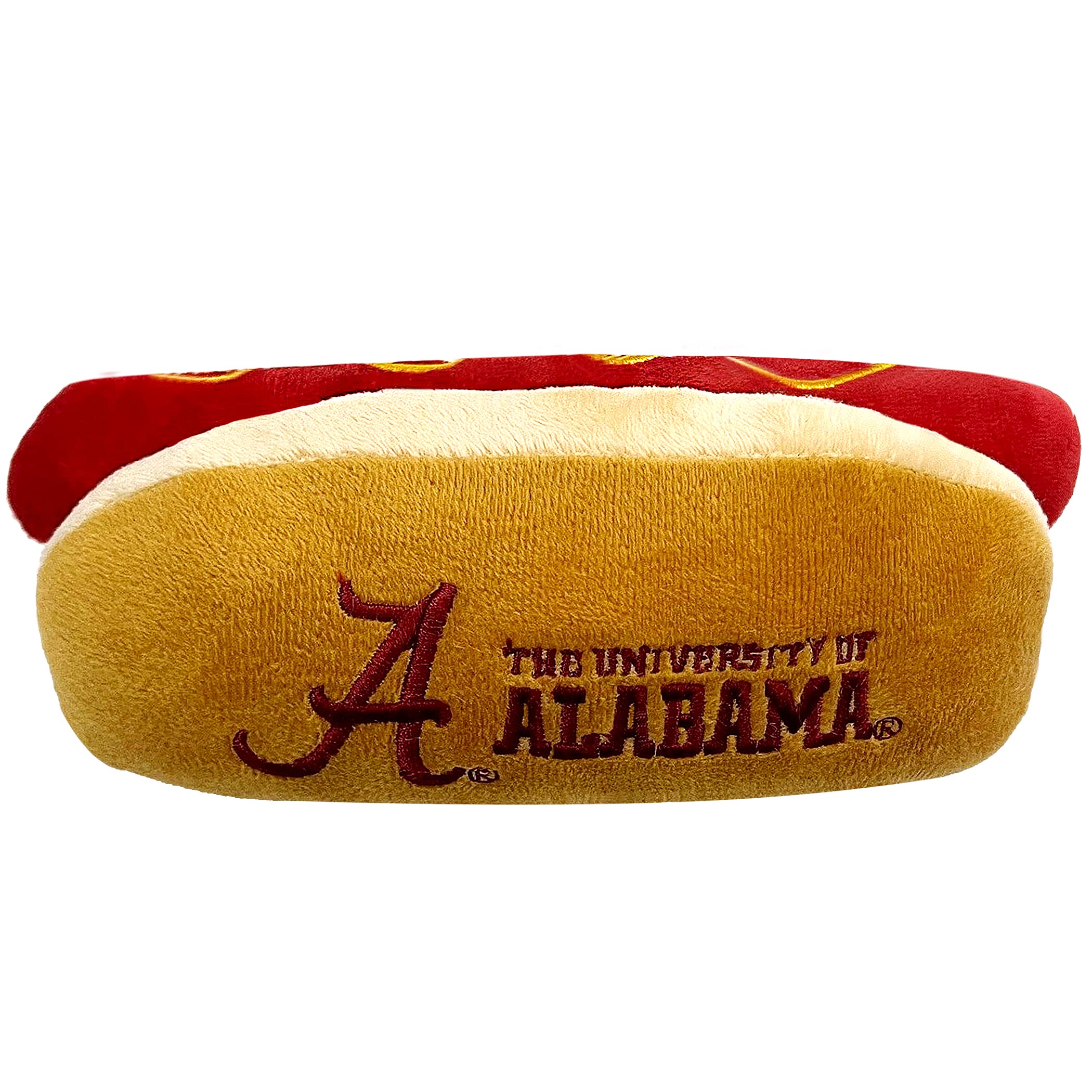 Pets First Ncaa Alabama Crimson Tide Hot Dog Plush Dog & Cat Squeak Toy- Cutest Hot-Dog Snack Plush Toy For Dogs & Cats With Inn