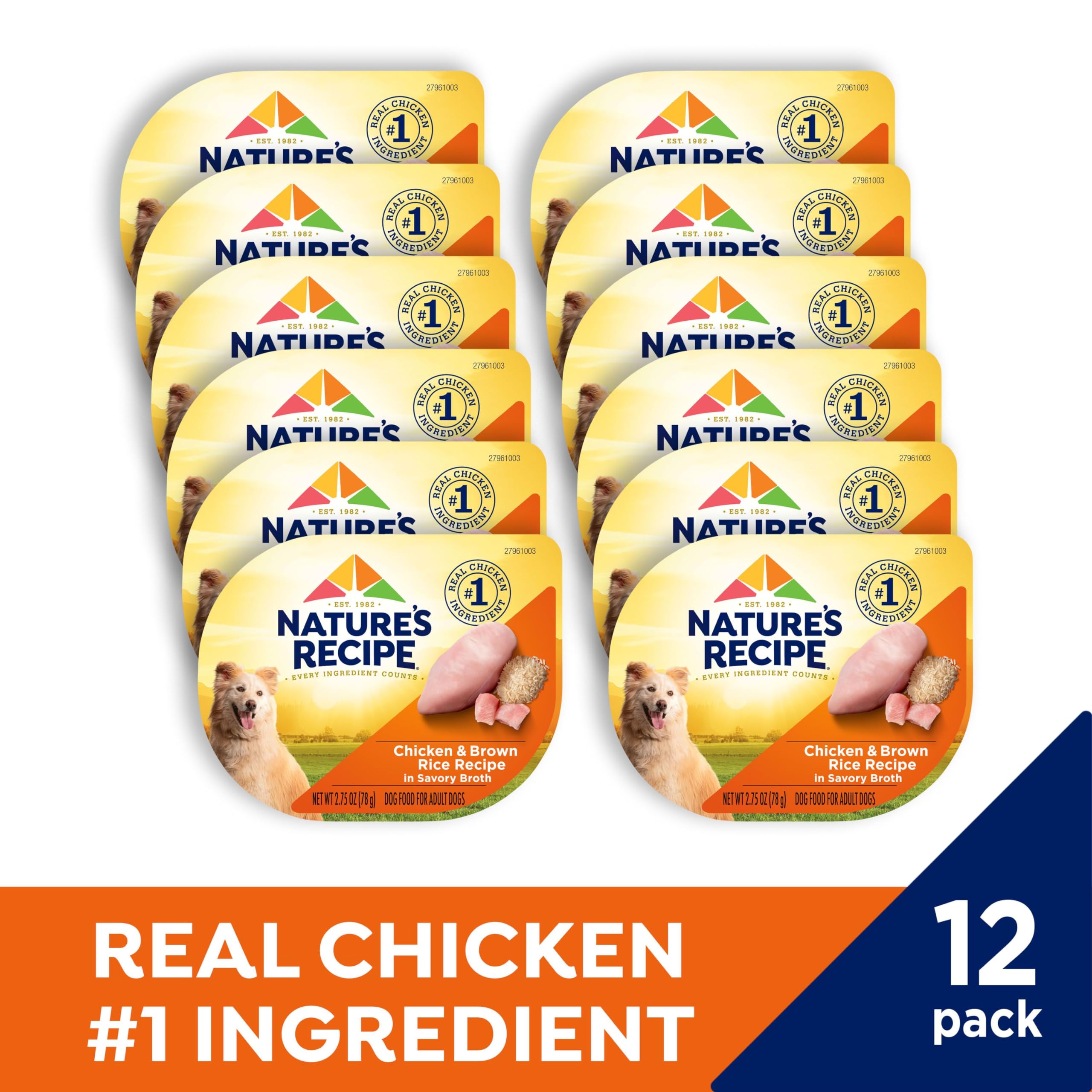 Natures Recipe Wet Dog Food, Chicken in Broth Recipe, 2.75 Ounce Cup (Pack of 12) Package may vary
