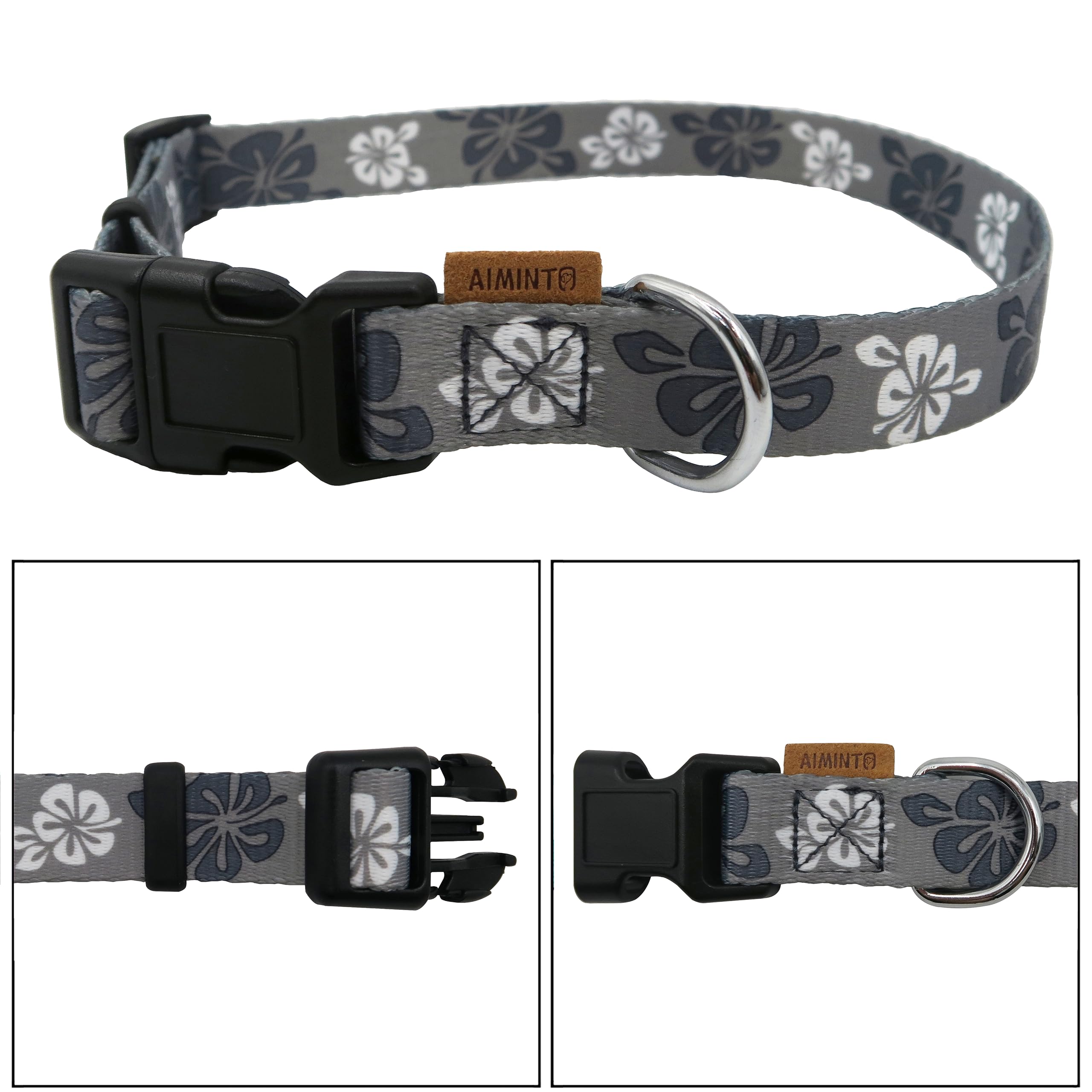 Aiminto Dog Collar, Cute Floral Pattern, Soft And Adjustable Collar With Quick Release Buckle (S (Neck 11-18'', Width 5/8''), Ha
