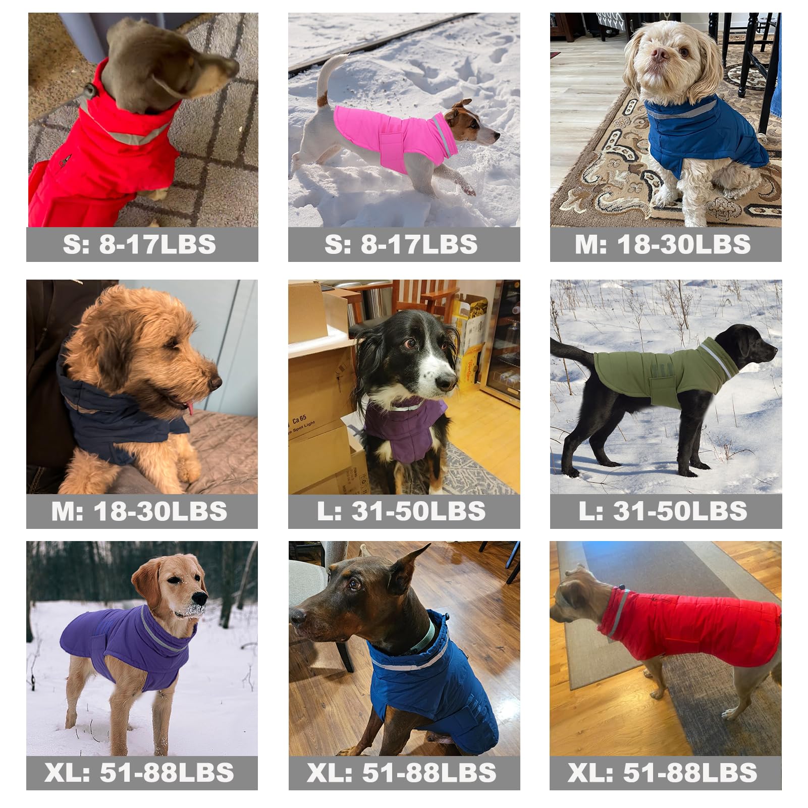 Mklhgty Dog Coat - Waterproof Snow Jacket, Warm & Windproof, Reflective, Adjustable Turtleneck For Small To Large Dogs