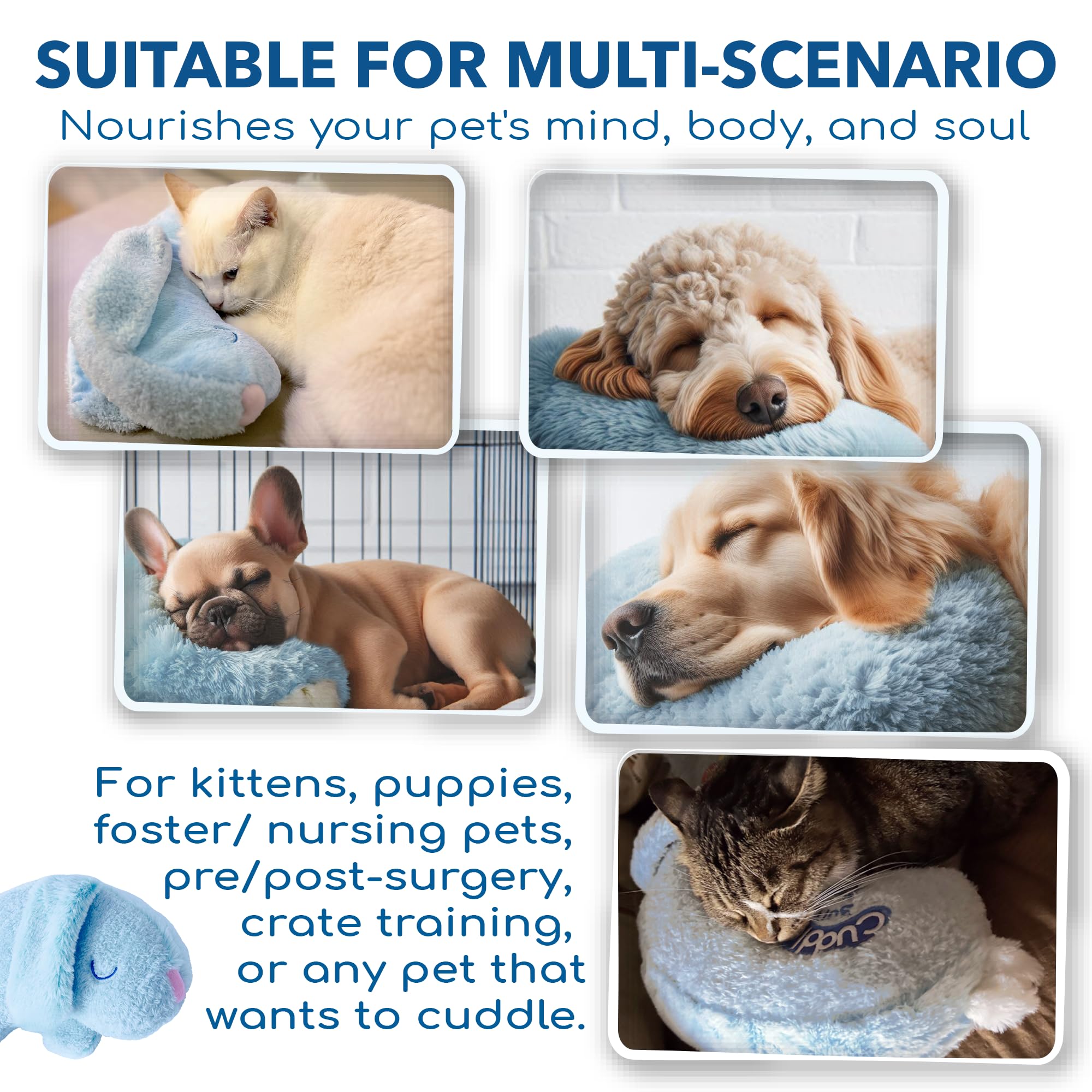 Race&Herd Puppy Heartbeat Toy Sleep Aid, Puppy Must Haves For Separation Anxiety Relief, Heartbeat Toy For Dogs And Calming Stuf