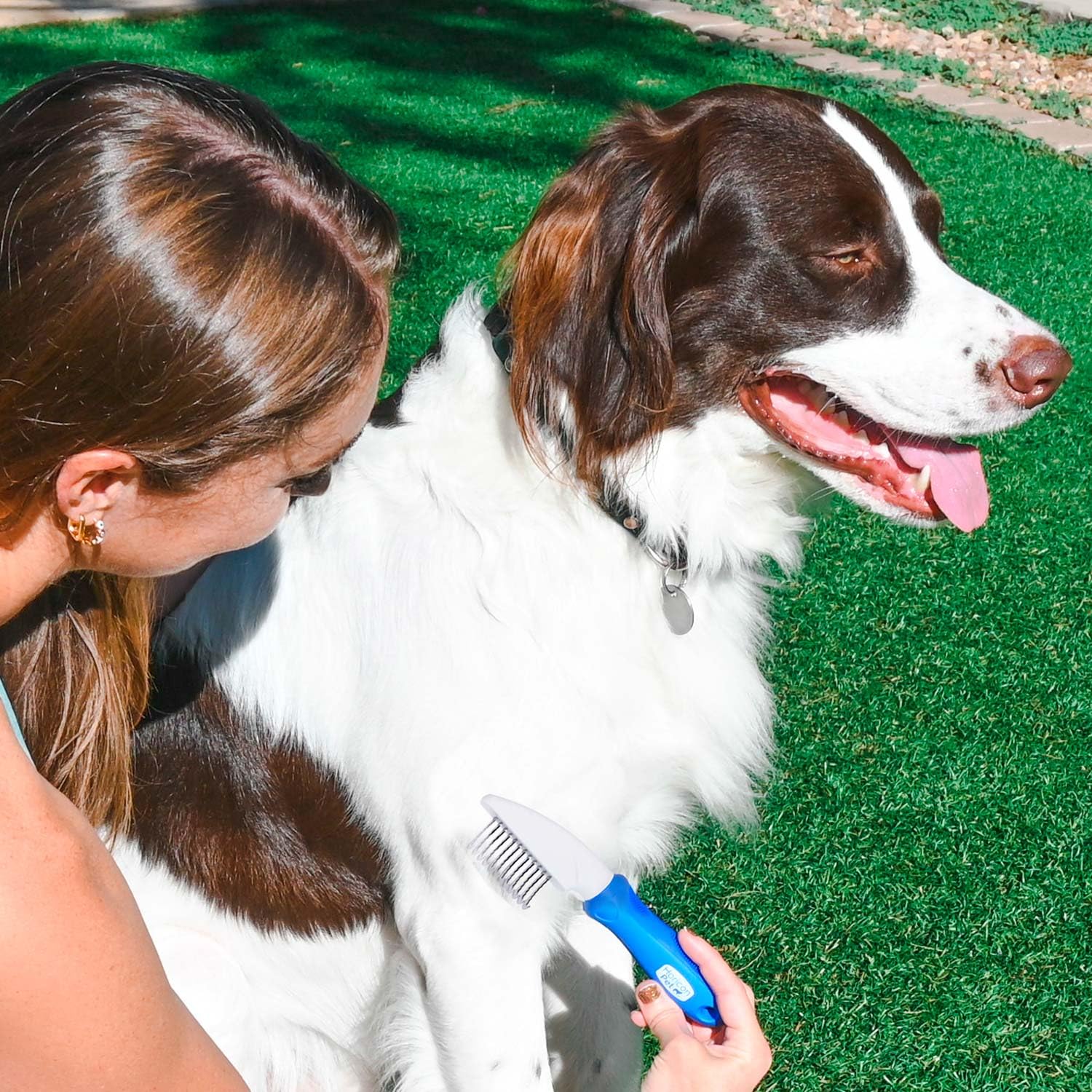 Horicon Pet 12 Blade Dog Dematting Comb - Removes Knots, Matted Fur, & Tangles Gently For Dogs, Cats & Small Animals