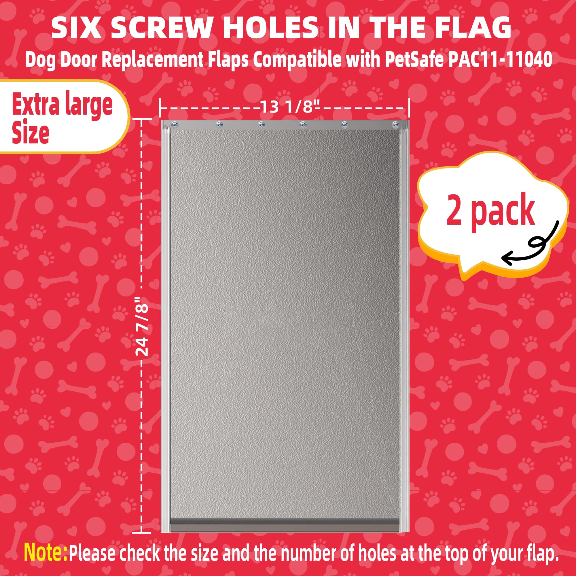 2PACK Extra Large Dog Door Replacement Flap with Screws,Doggie Door Replacement Flaps Compatible with PetSafe Freedom Doggie Doo