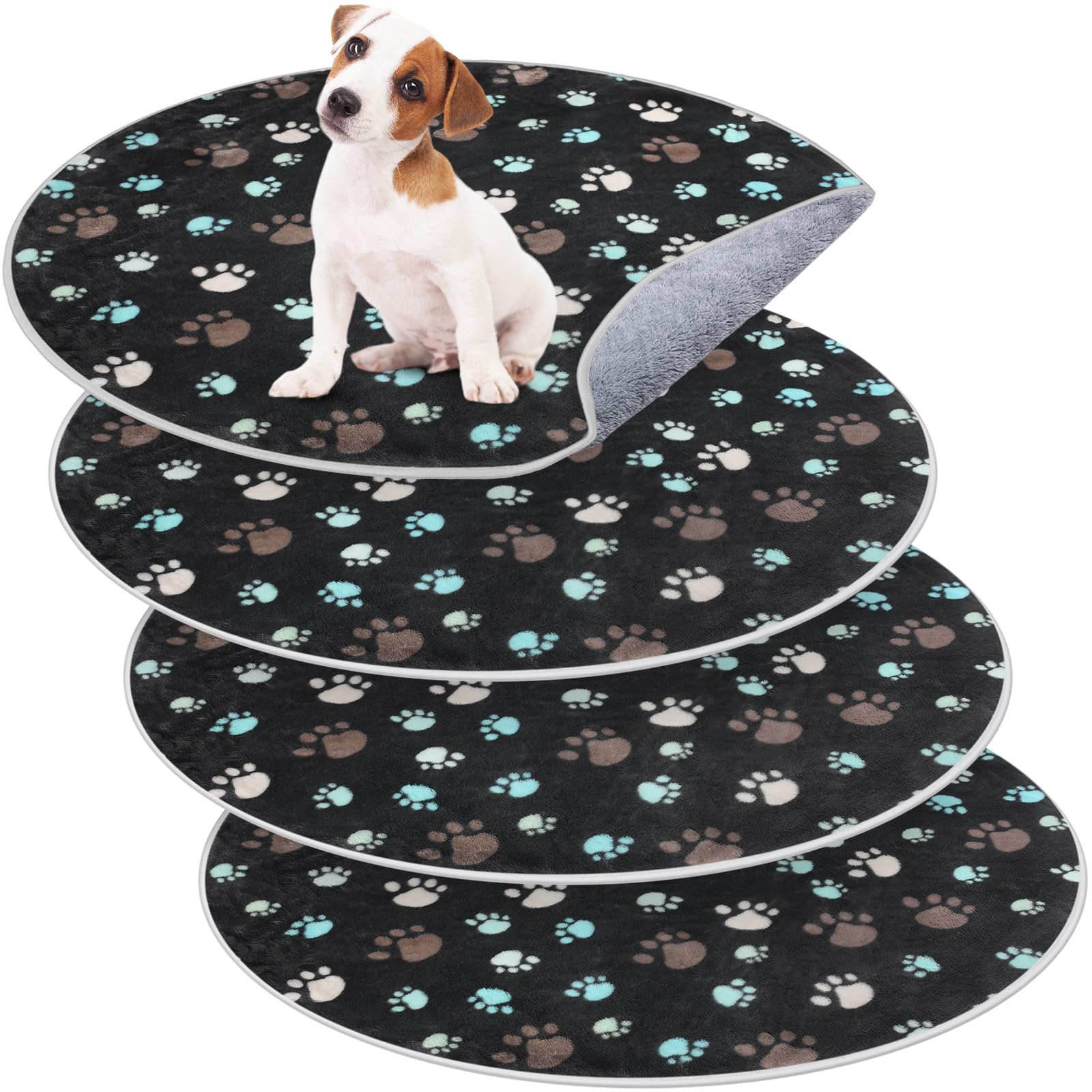 Clysee 4 Pack Washable Whelping Pad Whelping Supplies Absorbent Reusable Puppy Training Pads Reusable Dog Mat for Floor Non Slip