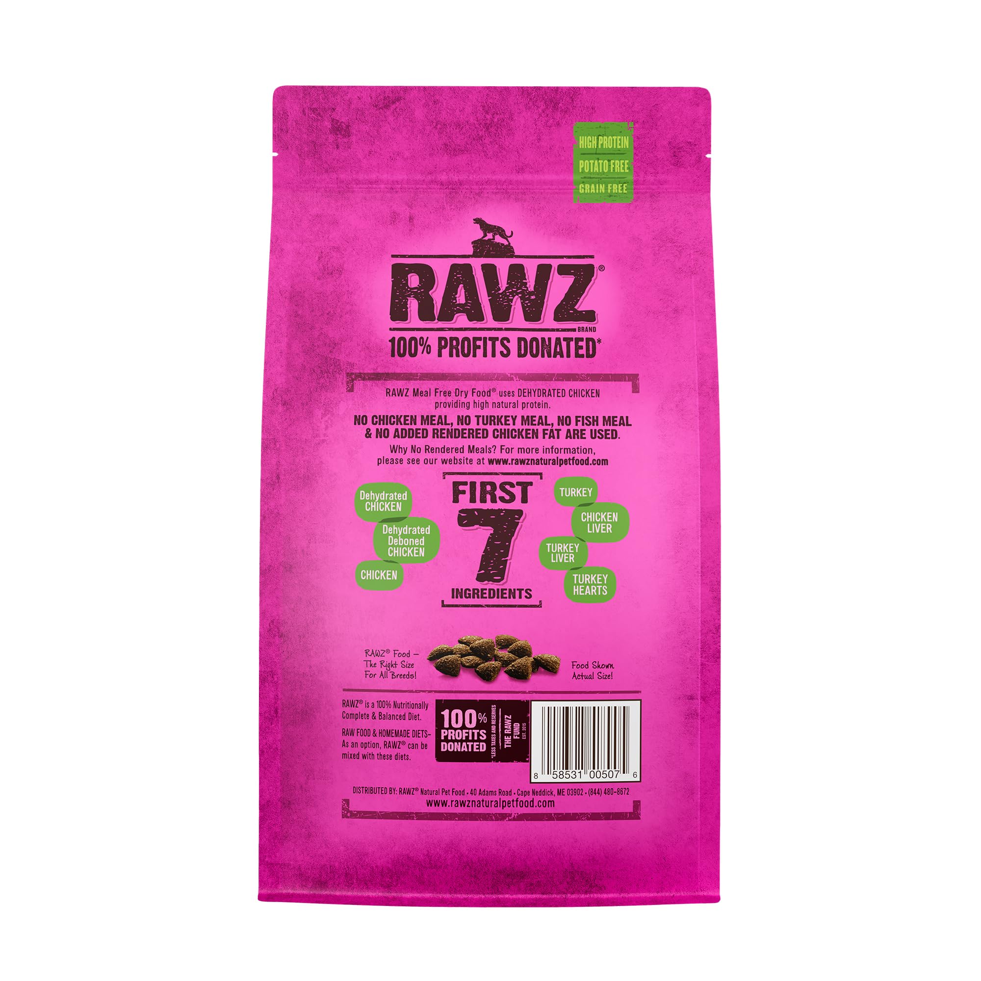 Rawz Dehydrated Chicken, Turkey & Chicken Recipe Natural Meal Free Dry Cat Food (1.75 Lb, Chicken & Turkey)