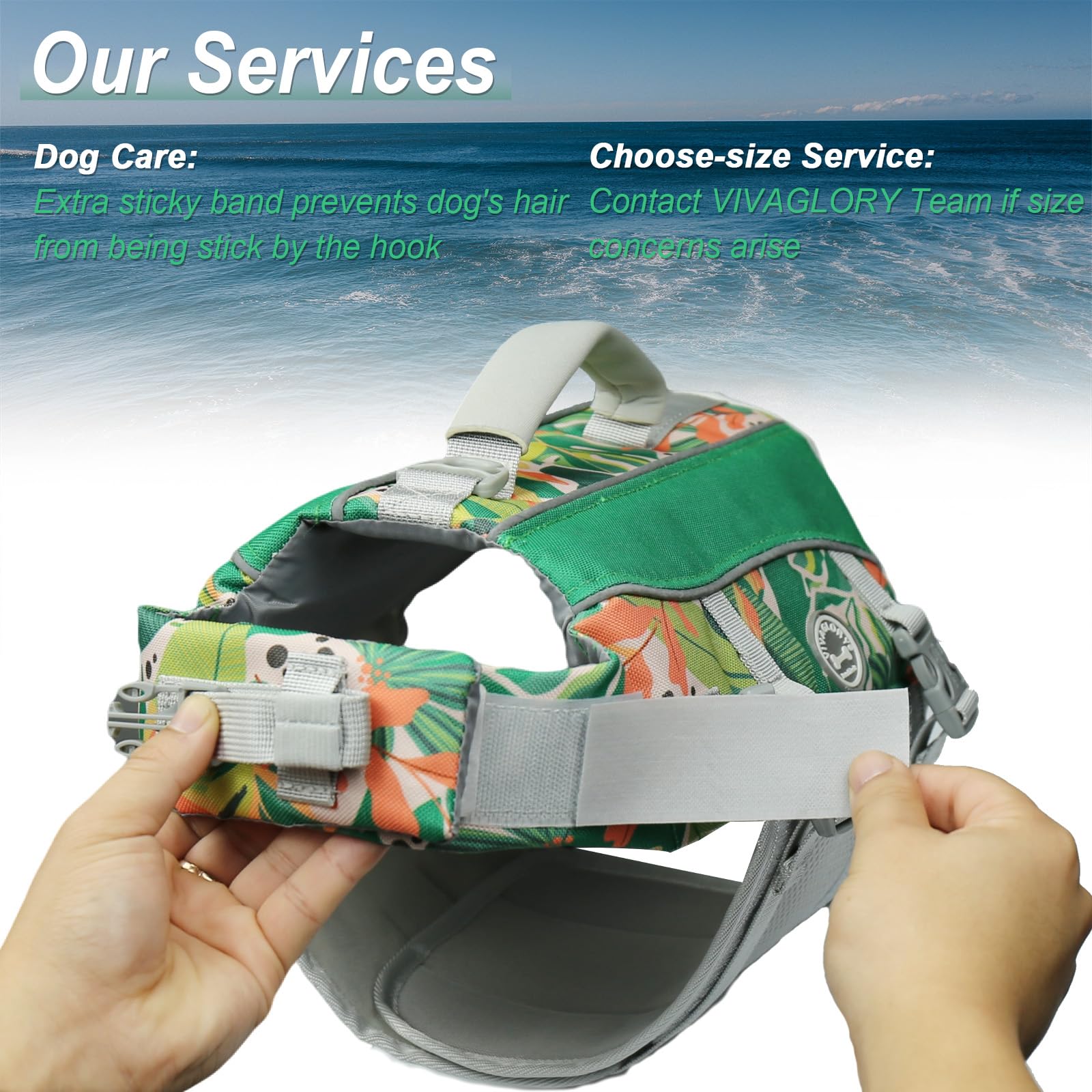 Vivaglory Dog Life Jacket With Removable Front Float, Life Vest With Reflective Trims & Extra Padding For Swimming & Boating, Floral, Xxs