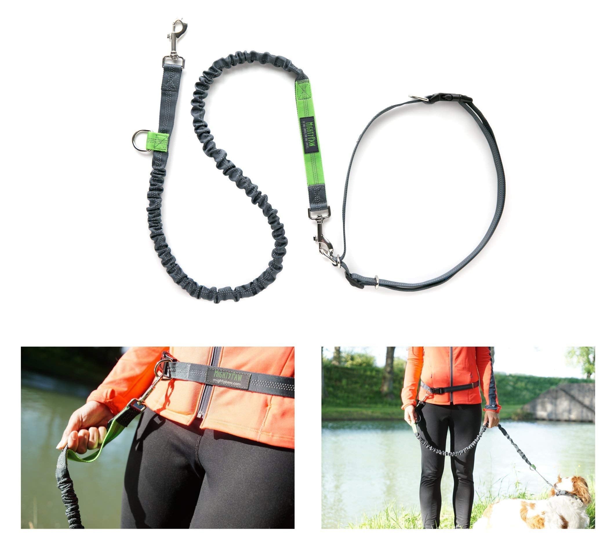 Mighty Paw Hands Free Dog Leash | Bungee Waist Leash for Dog Walking. Pet Running Hands Free Tether for Large, Medium & Small Br