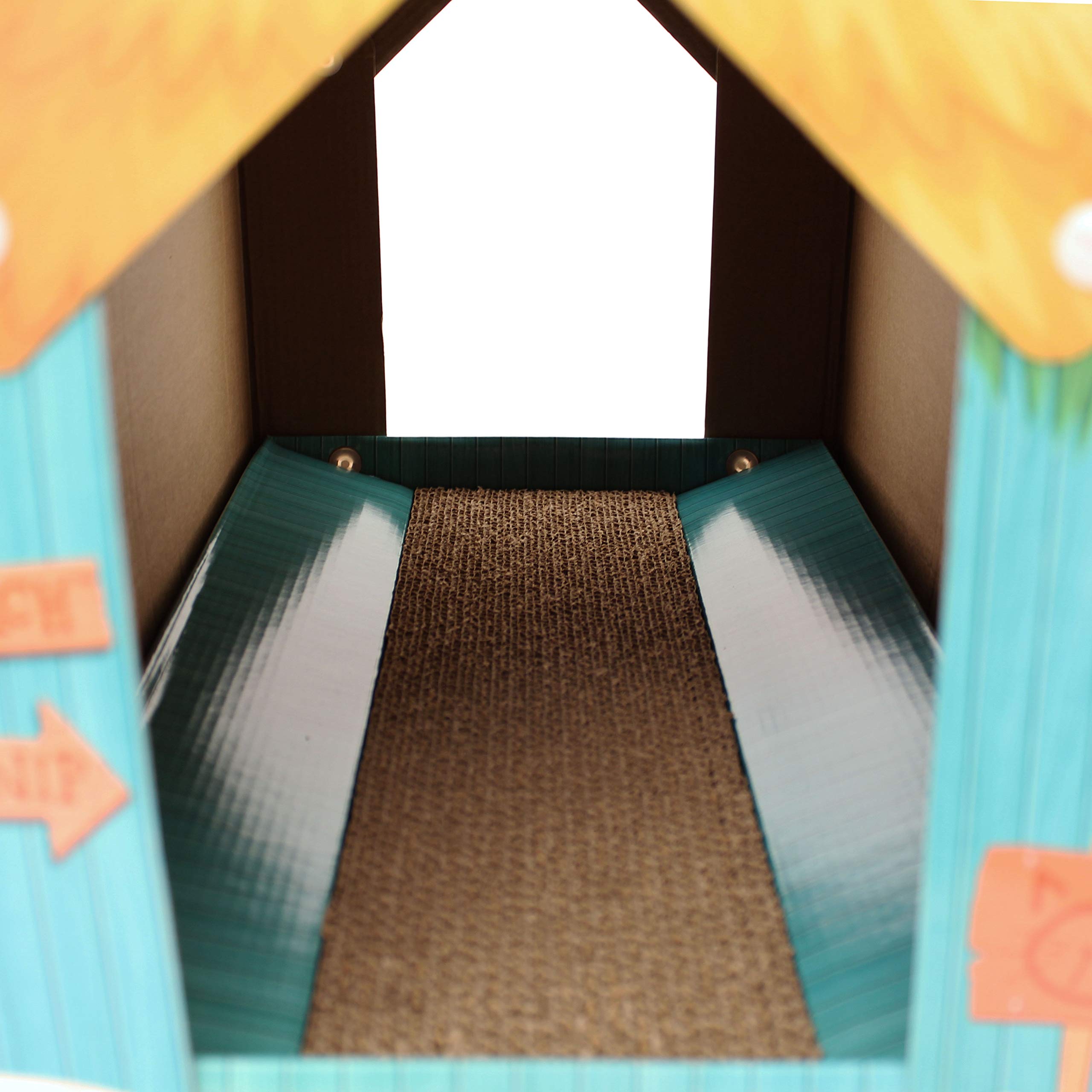 American Cat Club Cat House with Scratcher & Catnip included - Summer Kitty Cove