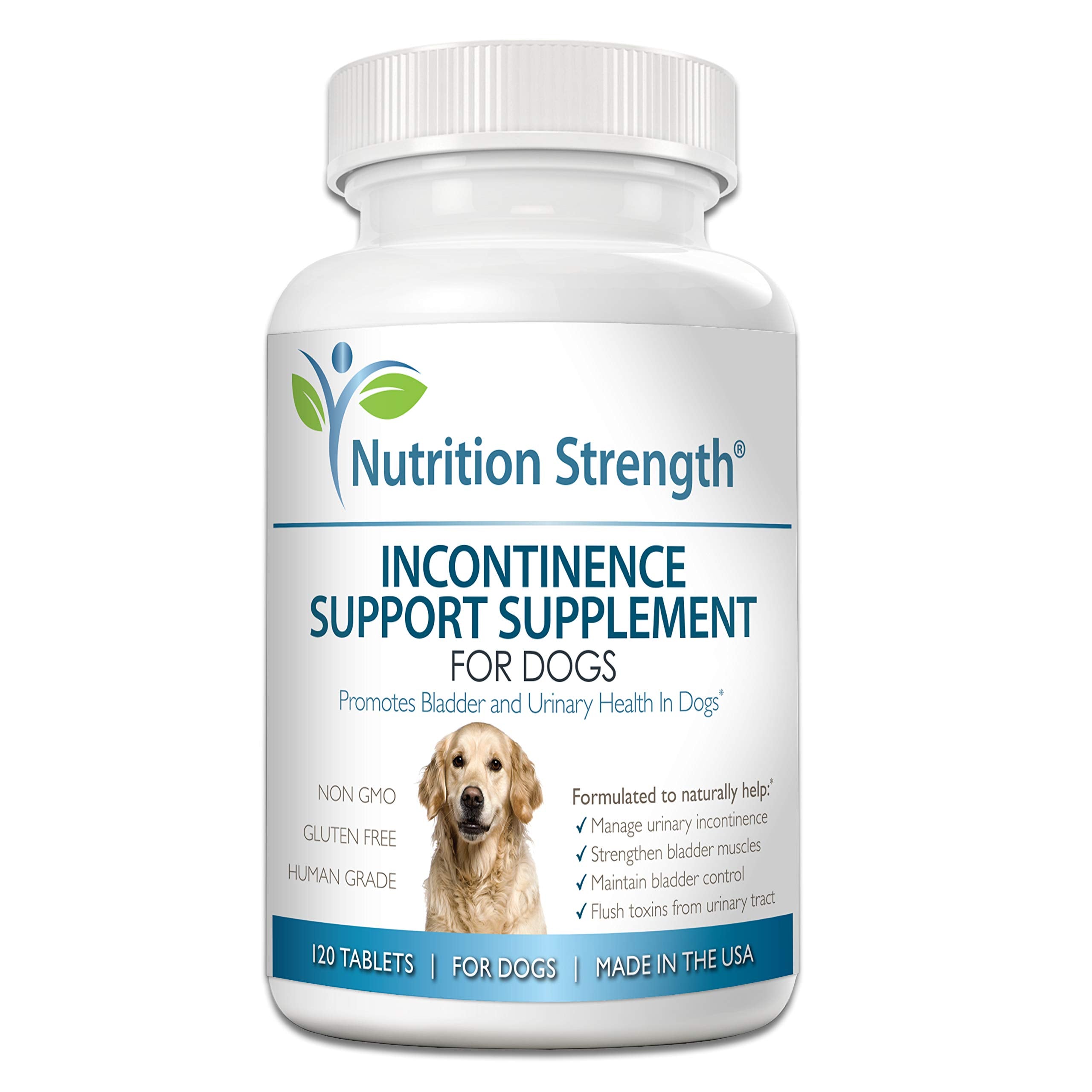 Nutrition Strength Dog Incontinence Support, Organic Support for Bladder Control, Bladder Health and for Dogs Leaking Urine, wit
