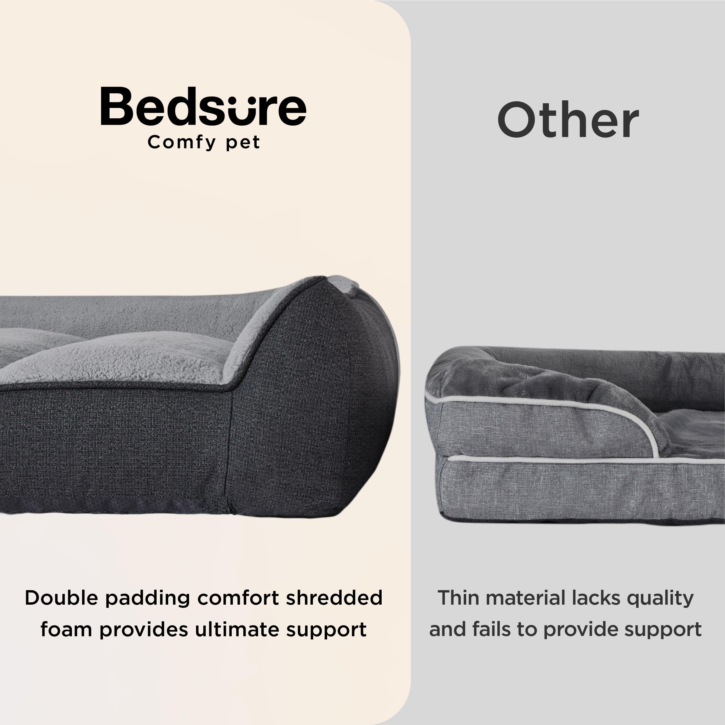 Bedsure Orthopedic Dog Bed Medium Size Dog - Extra Thick Supportive Medium Dogs Beds with Waterproof Washable Cover, Comfort Pet