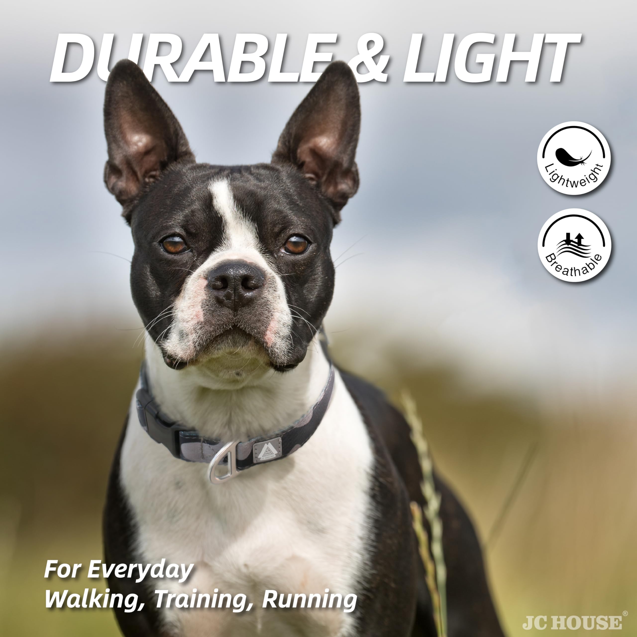 Jc House Soft Padded Dog Collar, Neck 12-20, Adjustable Heavy Duty Collar With 3M Reflective Logo For Medium, Large Dogs, Camo D