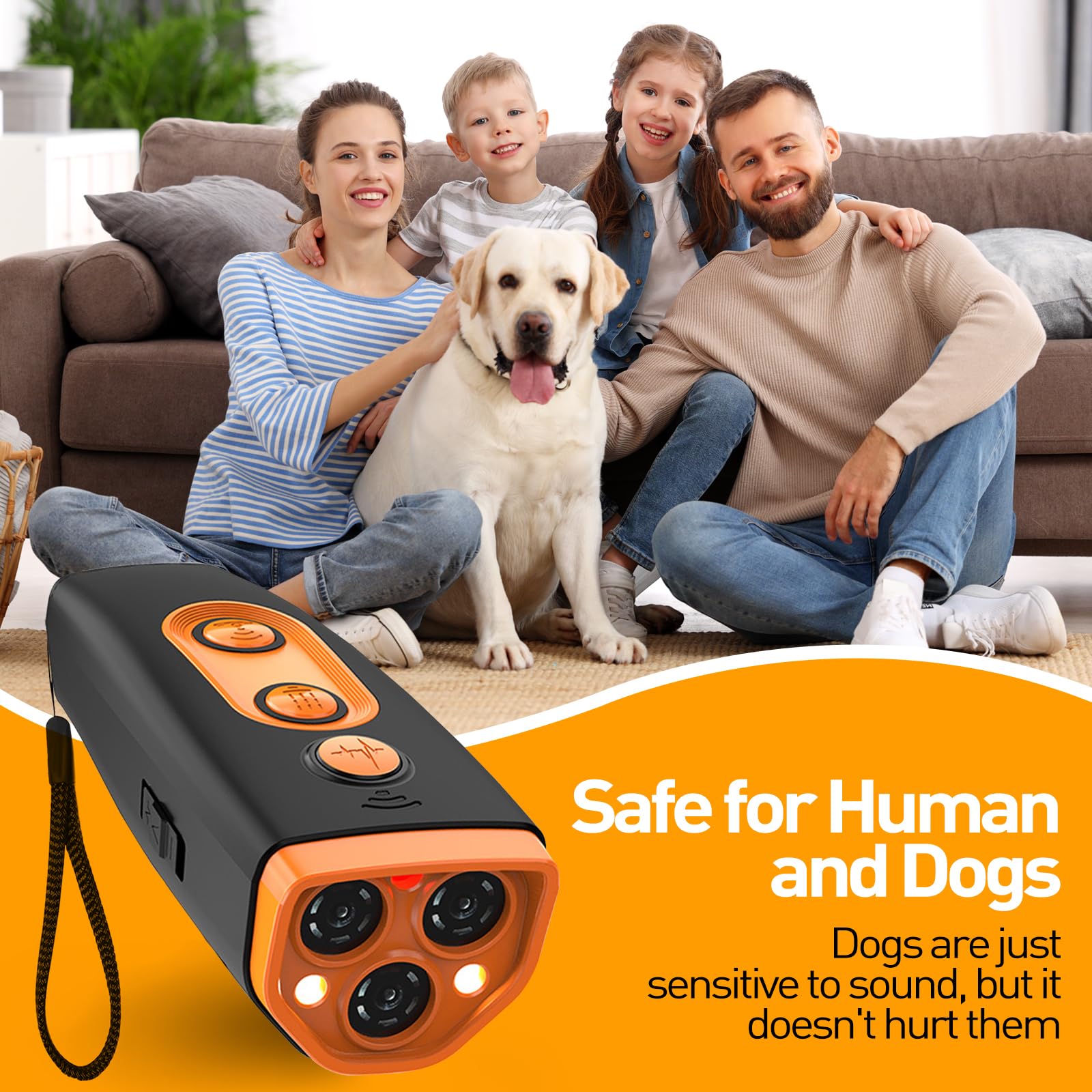 Upgraded Dog Bark Deterrent Devices,Dog Barking Deterrent Devices,Rechargeable Ultrasonic Dog Trainer,50 Ft Effective,Safe For H