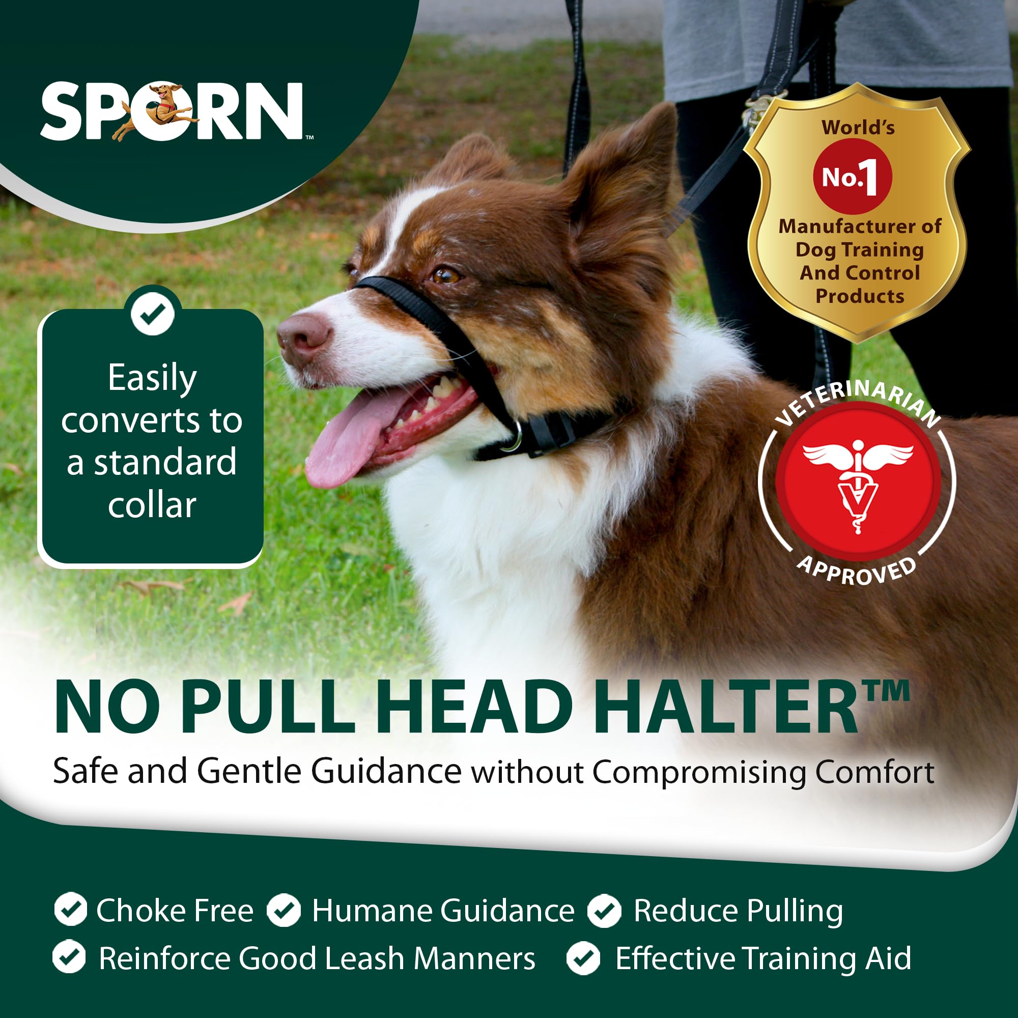 Sporn Yup! Pet Head Halter, Medium, Black, (33571)
