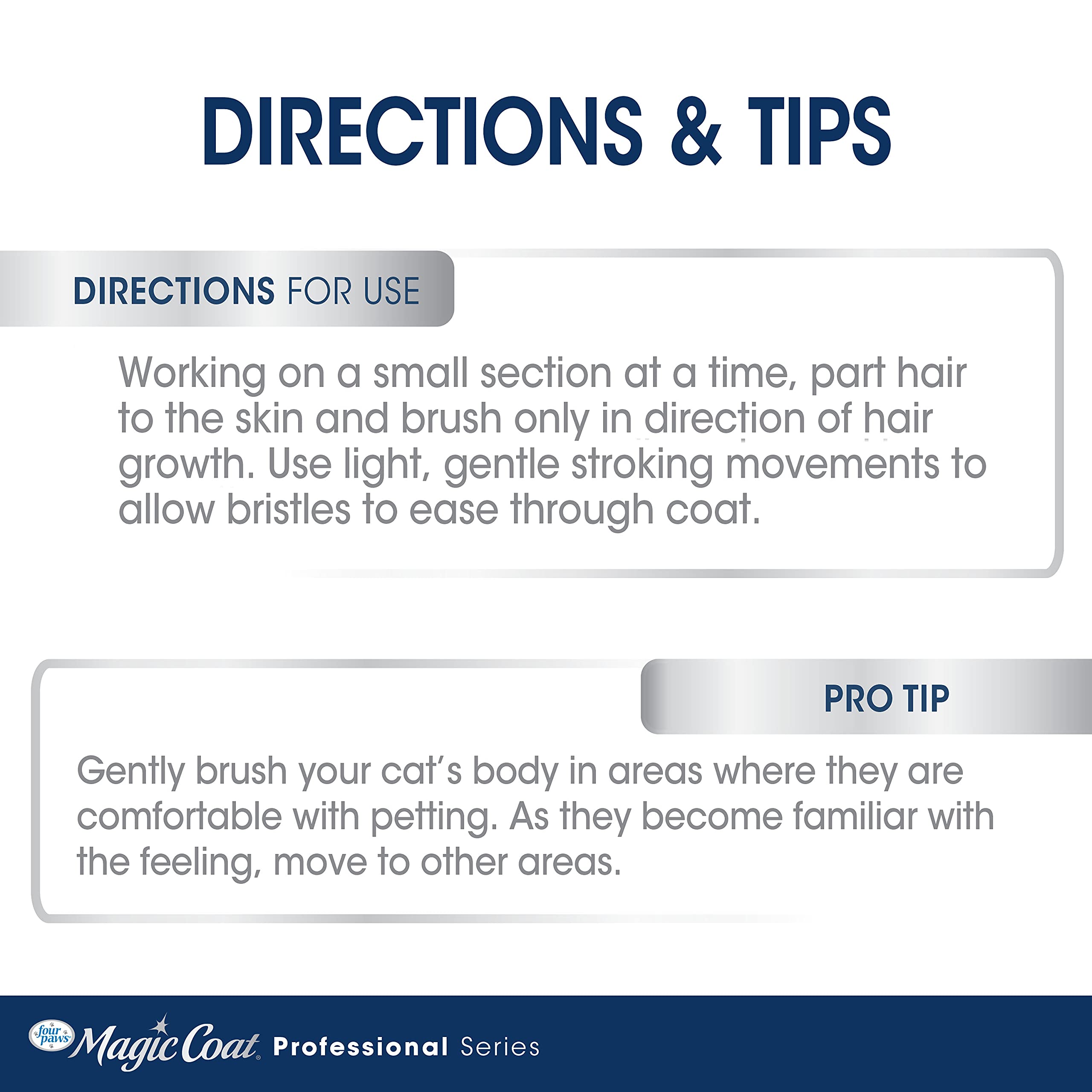Four Paws Magic Coat Professional Series Cat Slicker Brush for Medium or Long Coats - Gently Removes Excess Hair, Stimulates Nat