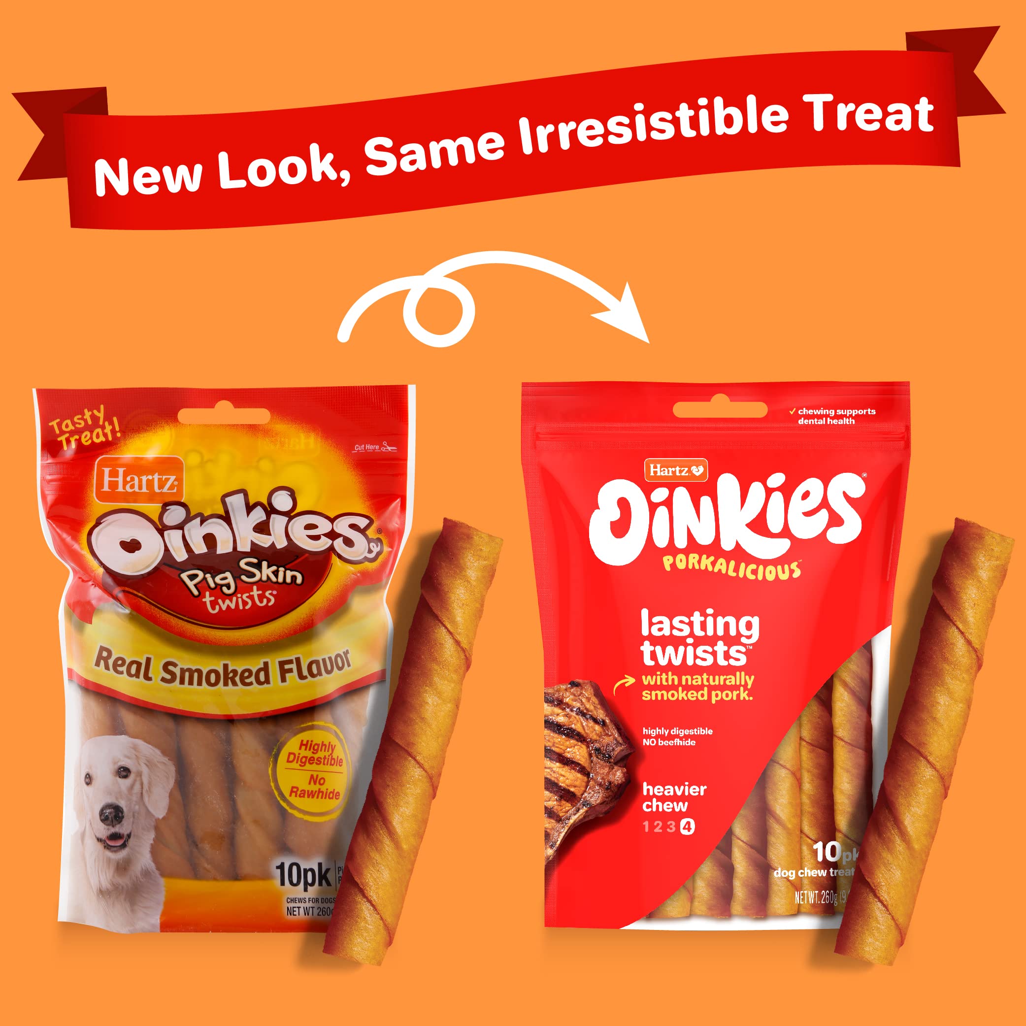 Hartz Oinkies Pig Skin Twists 3 (10 Pack)