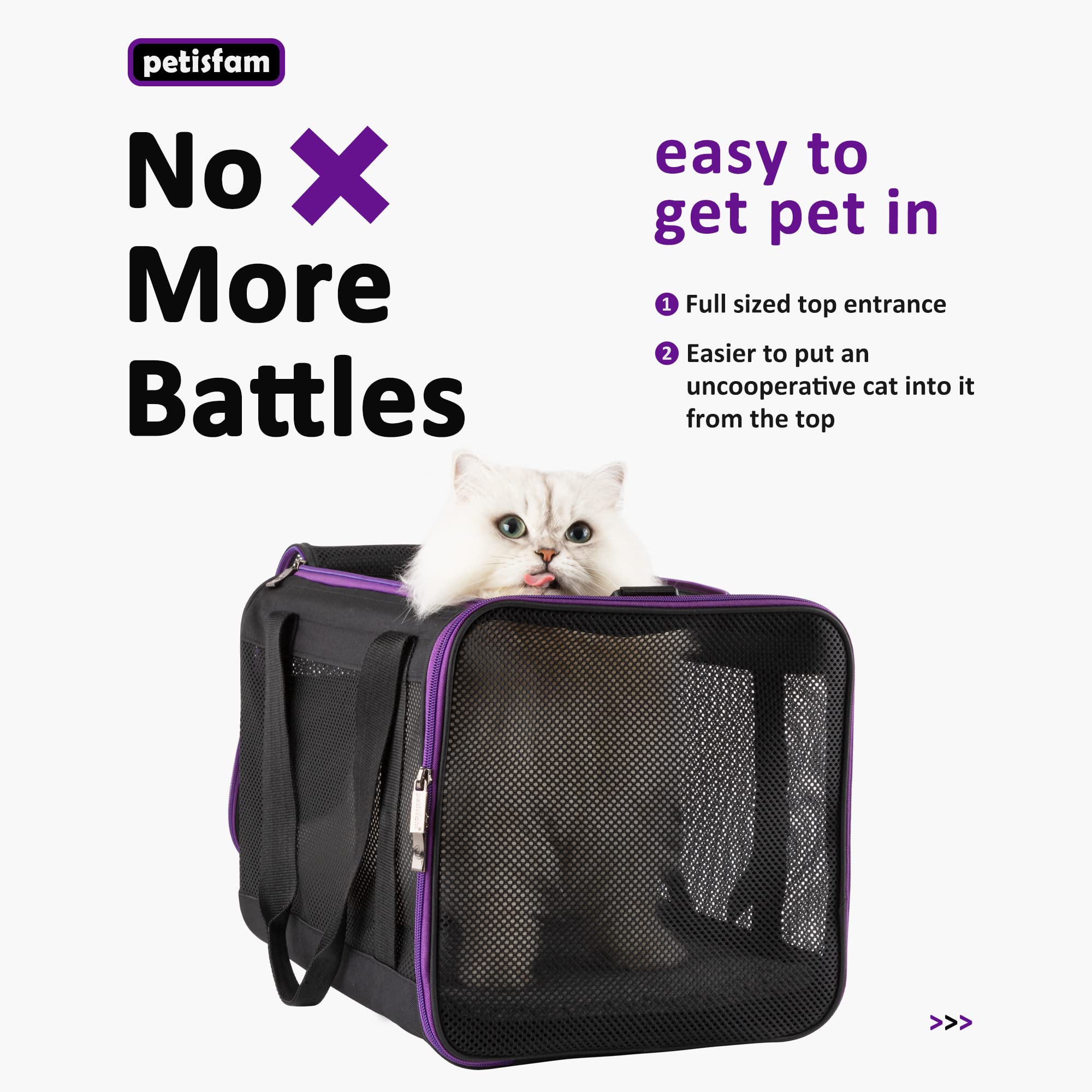 Soft Pet Carrier For Large And Medium Cats, 2 Kitties, Small Dogs. Easy To Get Cat In, Great For Cats That Don'T Like Carriers (